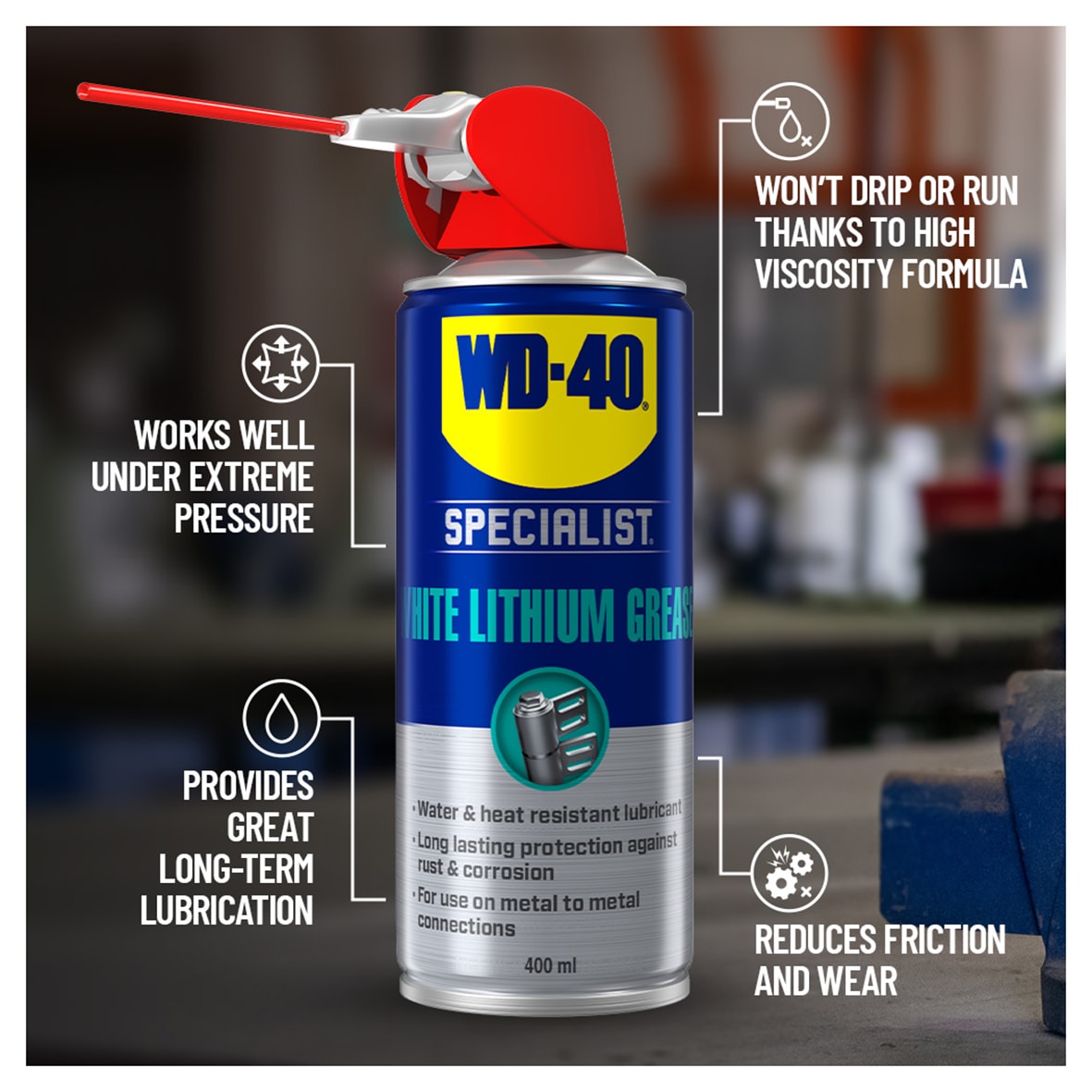 WD-40 High Performance White Lithium Grease - 250ml - view 3