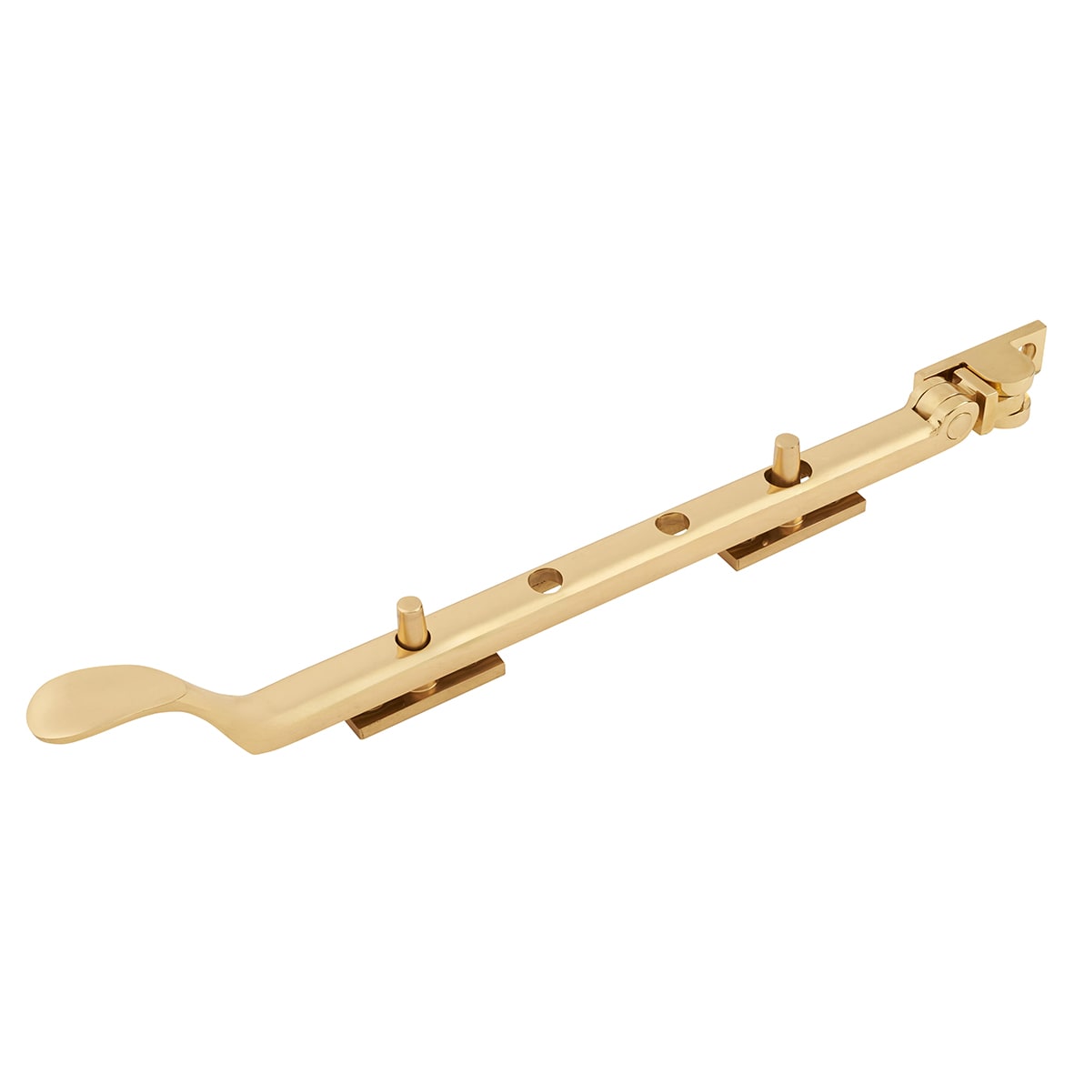 Victorian Casement Window Stay - 10"/264mm Length - Polished Brass - view 2