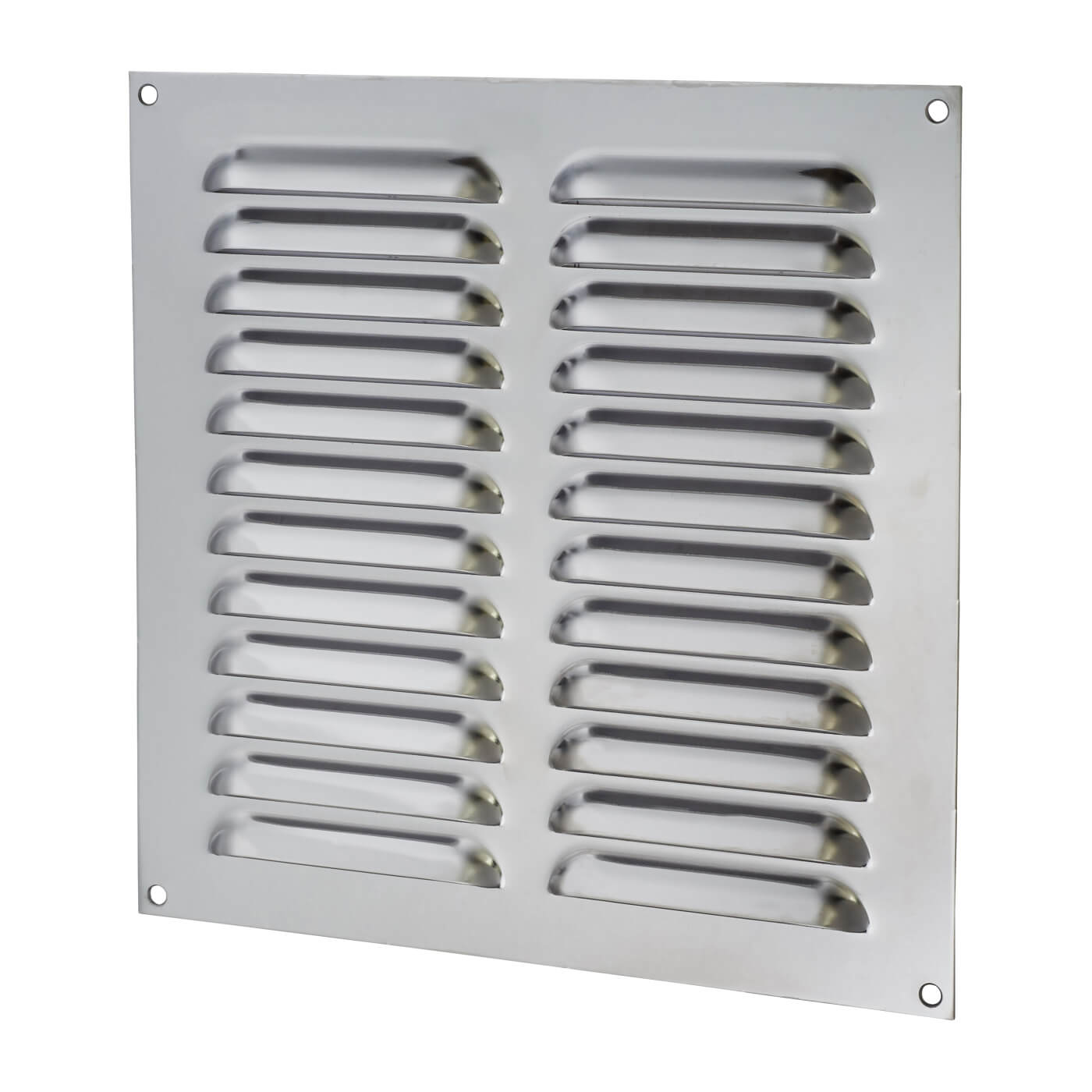Hooded Louvre Vent - 229 x 229mm - 9975mm² Free Air Flow - Polished Stainless Steel - view 2
