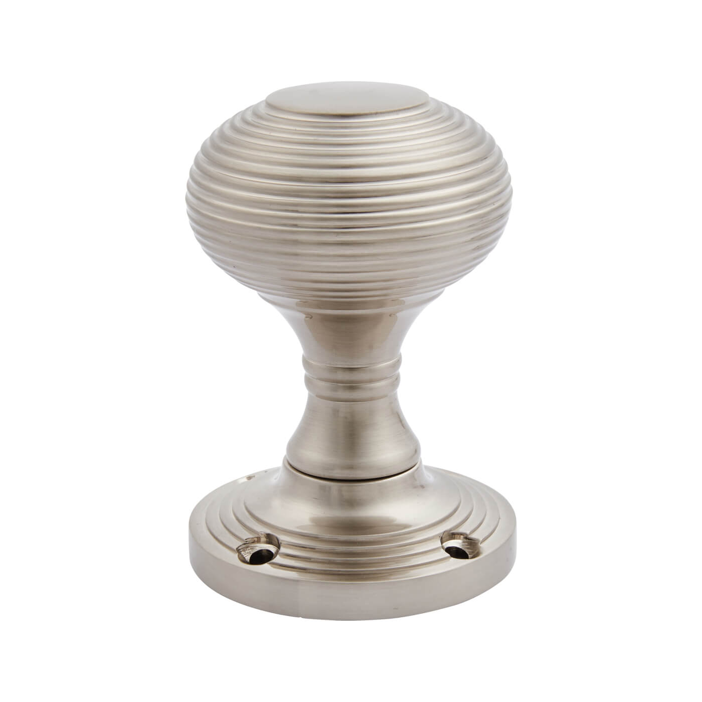 Satin Nickel Beehive Mortice Door Knob - 55mm Rose Diameter - view 3