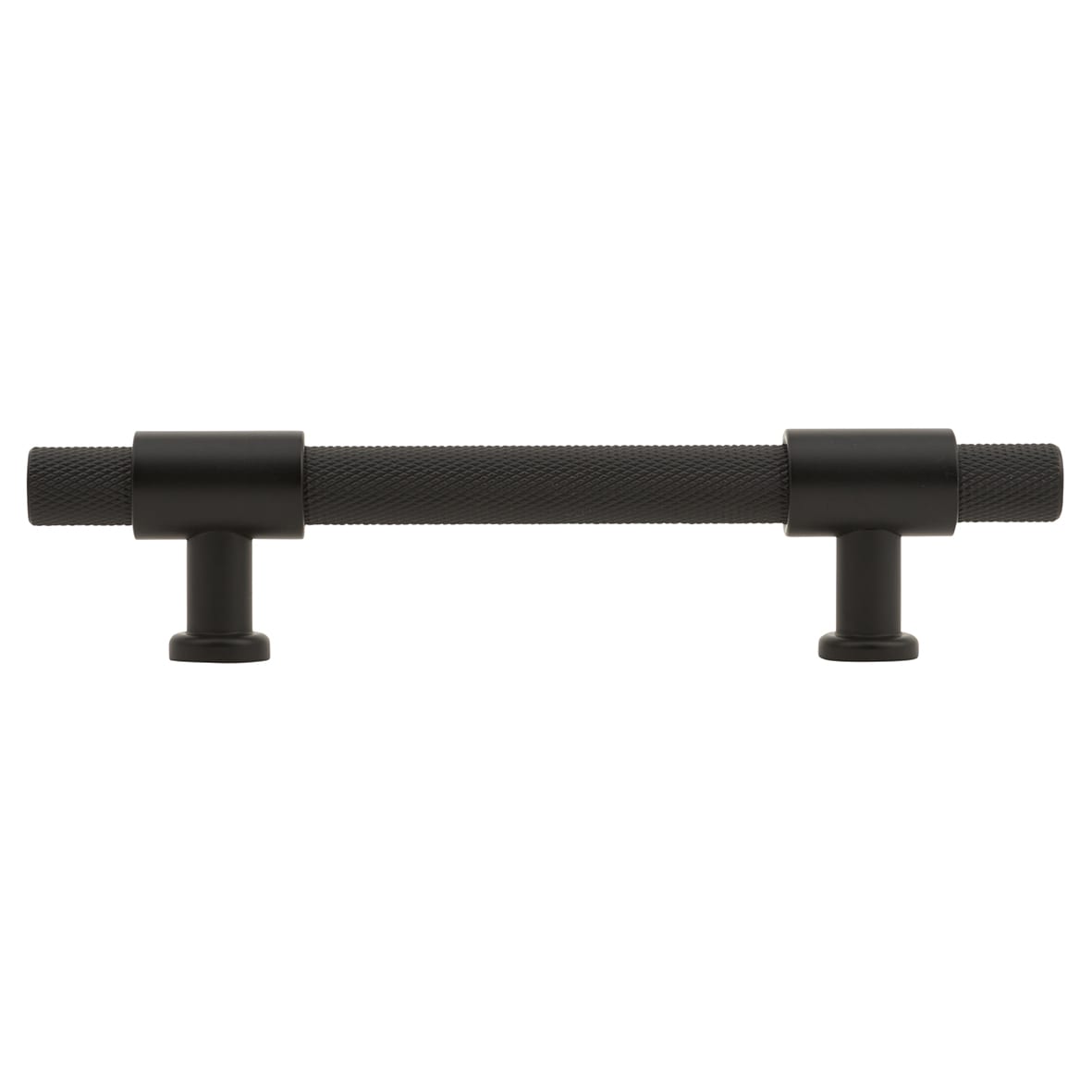 Falmouth 12mm Knurled T-Bar Cabinet Pull Handle - 96mm Centres - Matt Black - view 2
