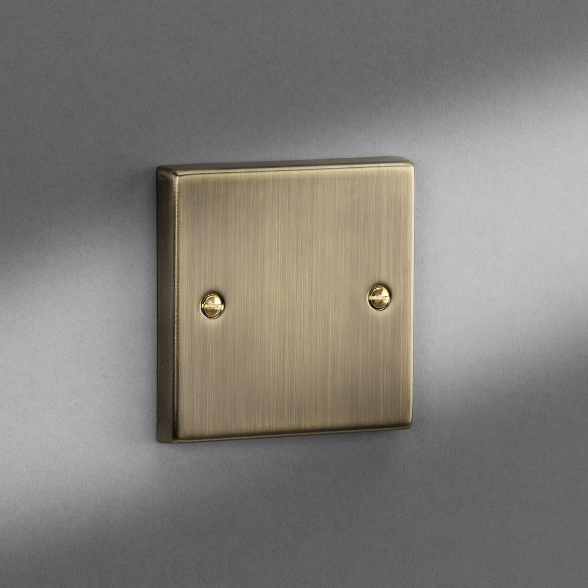 1 Gang Square Edge Blank Plate - Antique Brass - view 7