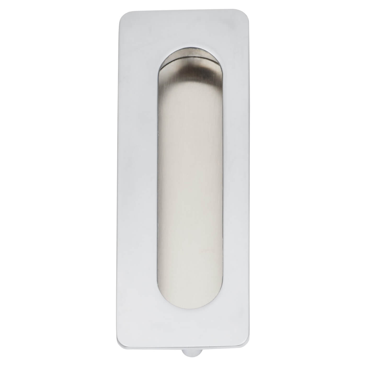 Rectangular Flush Cabinet Pull Handle - 106 x 39mm - Matt Chrome - view 4
