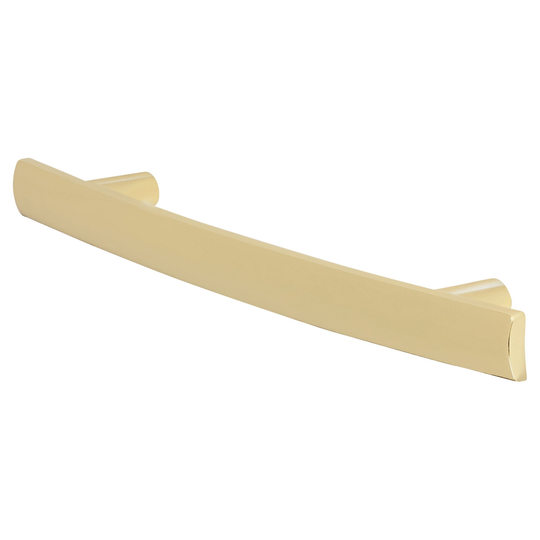 14mm Curved T-Bar Cabinet Pull Handle - 76mm Centres - Polished Brass - view 3