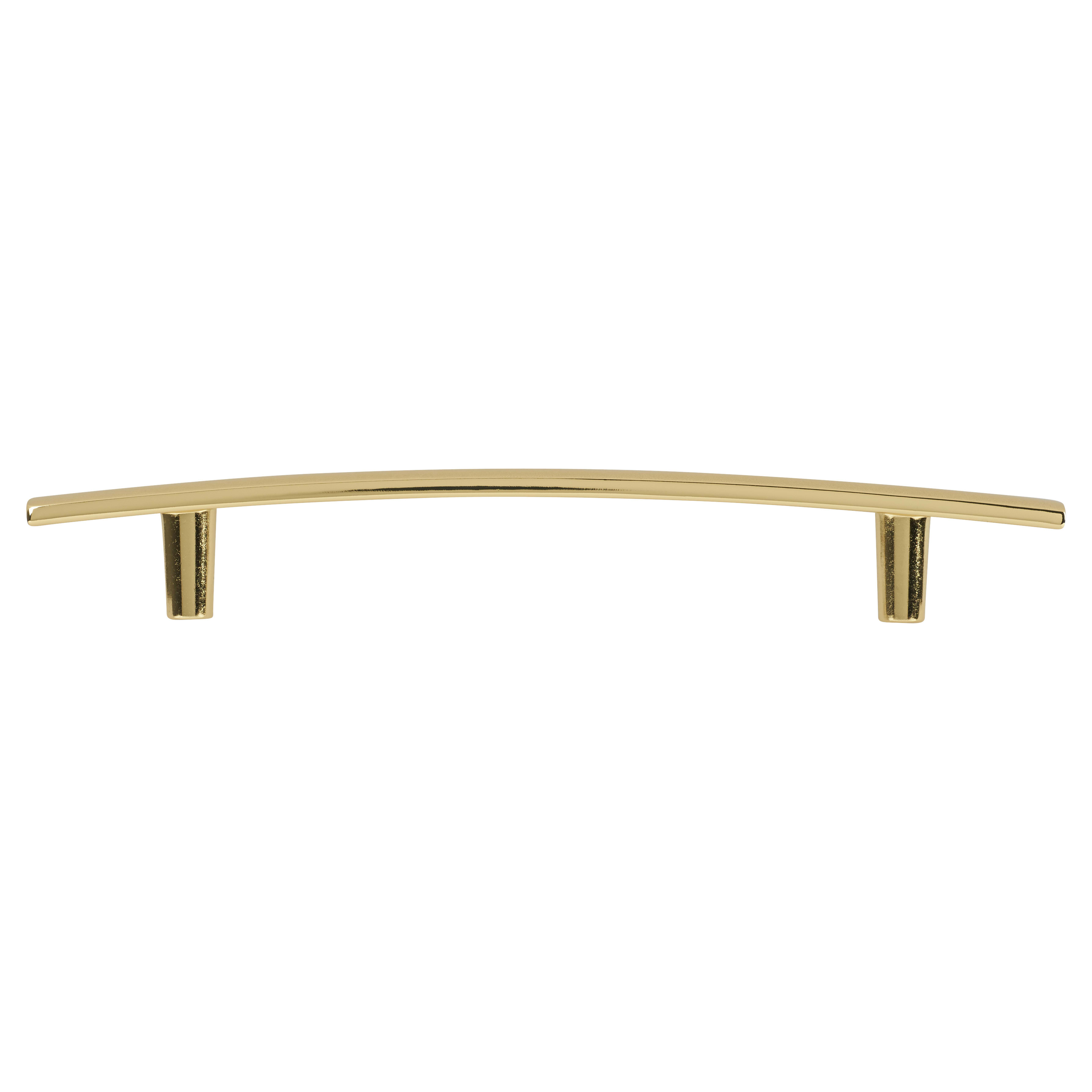 14mm Curved T-Bar Cabinet Pull Handle - 76mm Centres - Polished Brass - view 4