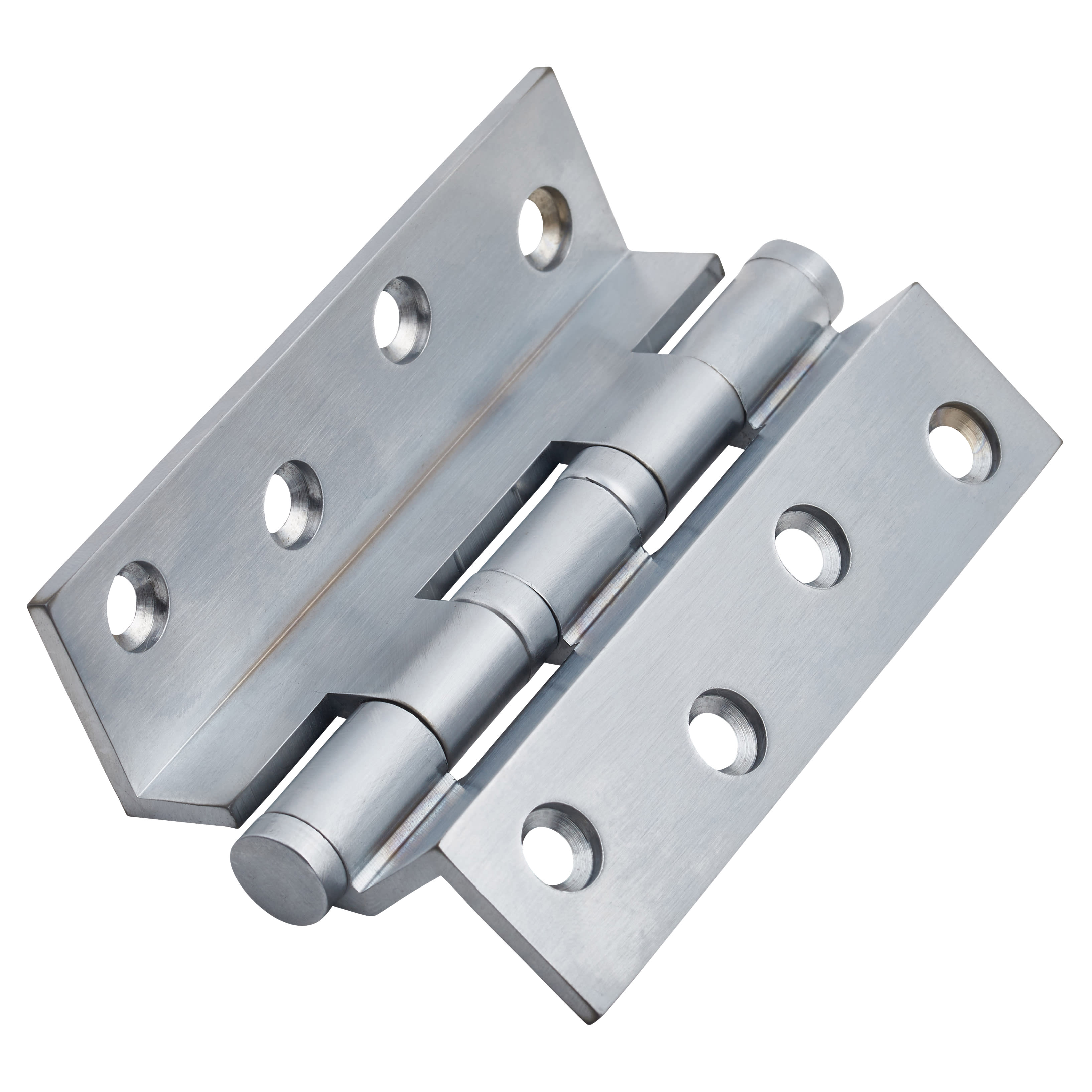 Cranked Ball Bearing Storm Proof Casement Window/Door Hinge - 100 x 3mm - Satin Chrome - Pair - view 2