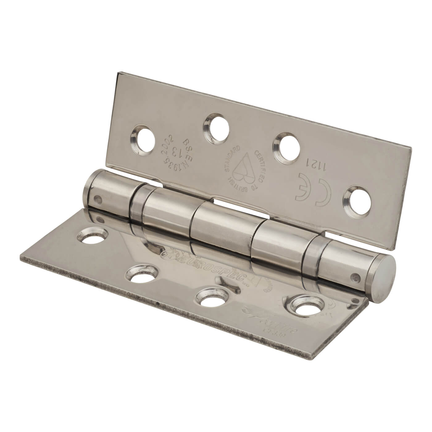 Twin Ball Bearing Grade 13 Butt Fire Door Hinge - 102 x 76 x 3mm - 316 Pol Stainless - Pair - view 3