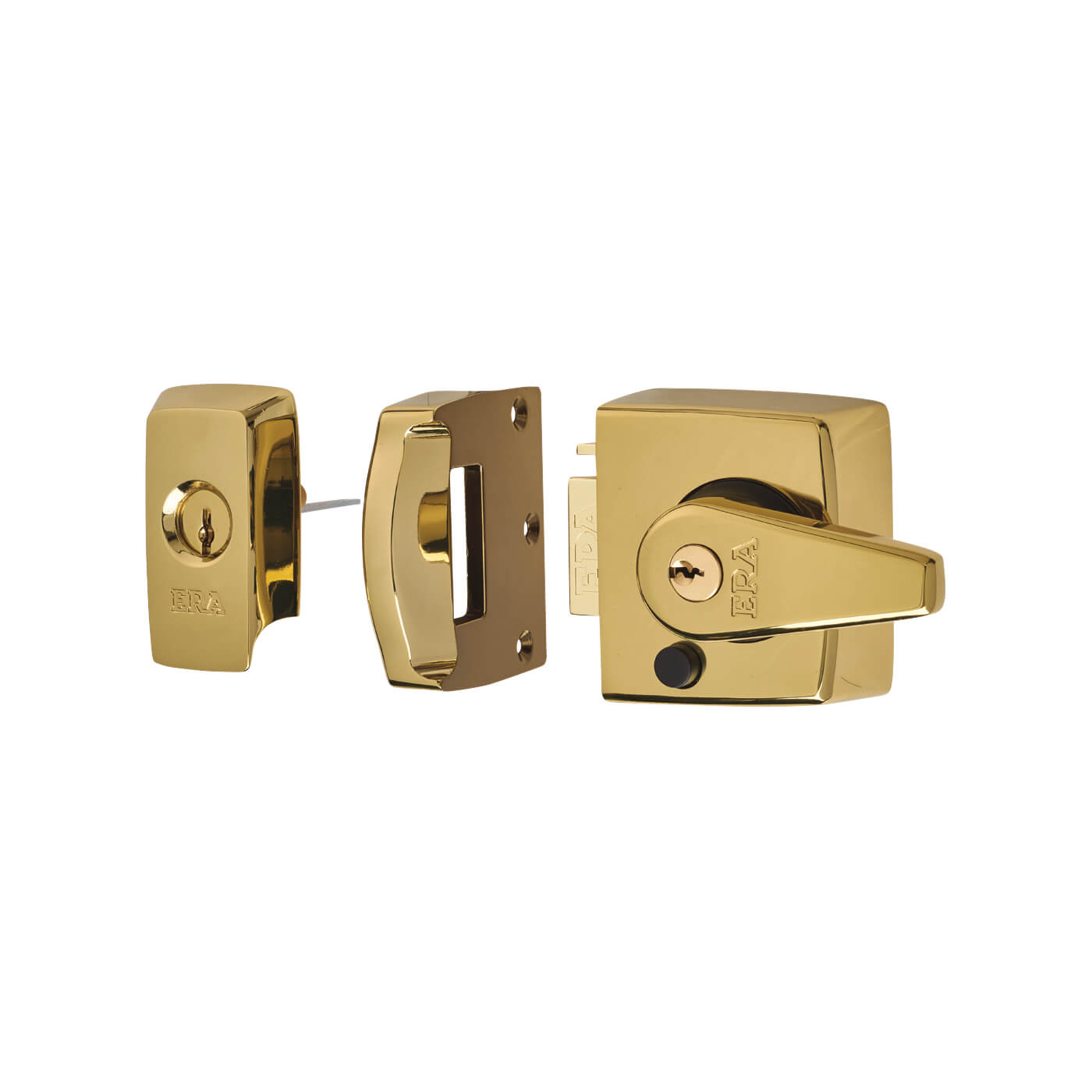 BS 3621:2007 Double Locking Nightlatch - 40mm Backset - Polished Brass Case/Cylinder - view 2