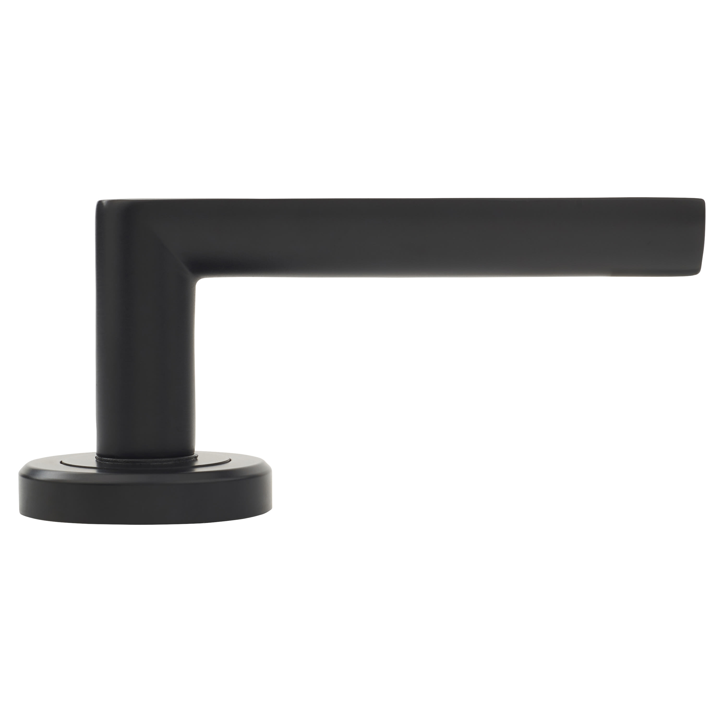 Brass Matt Black Door Handles on Round Rose - Edge Range - view 3