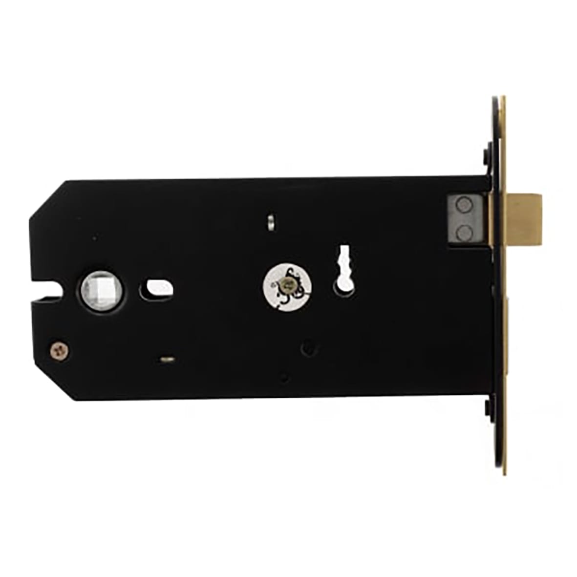 Horizontal Bolt Through 3 Lever Sashlock - 149mm Case - 127mm Backset - Satin Brass - view 2