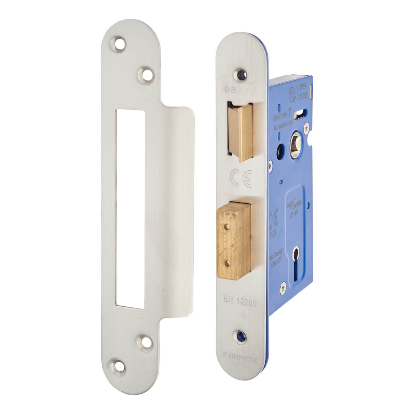 Architectural Bolt Through 3 Lever Sashlock - 65mm Case - 44mm Backset - Radius - Satin Stainless - view 2