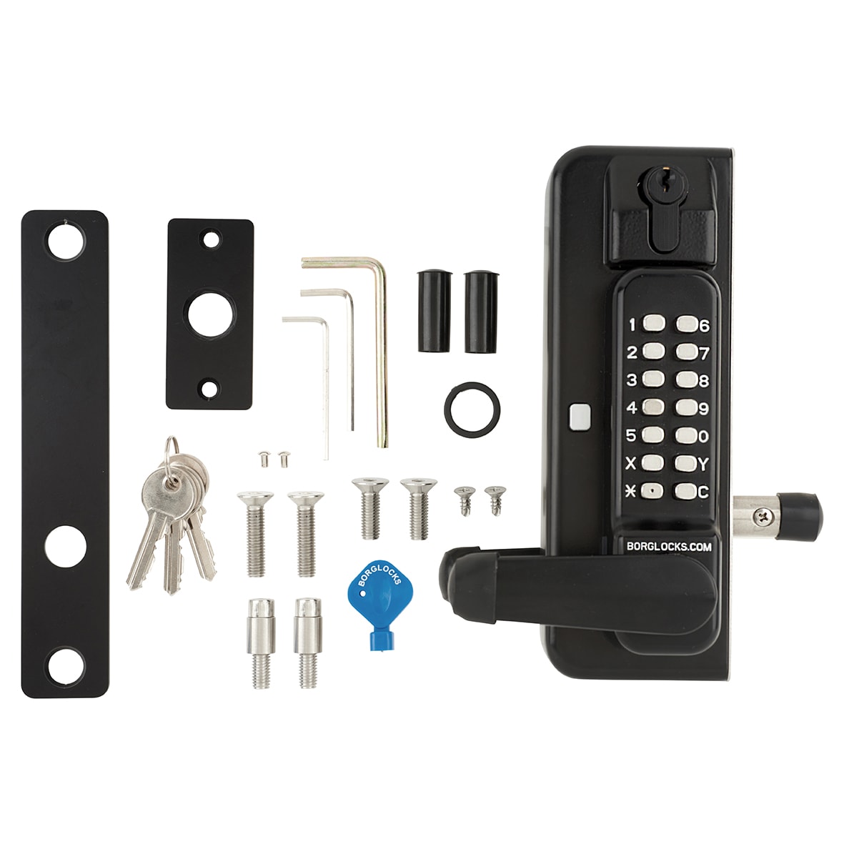 Borg BL3435KO External Marine Grade ECP Back to Back Trigger Release Deadbolt Gate Code Lock - Black - view 4