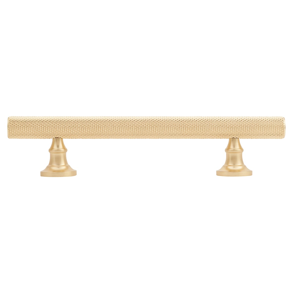 York 12mm Knurled T-Bar Cabinet Pull Handle - 96mm Centres - Satin Brass - view 2