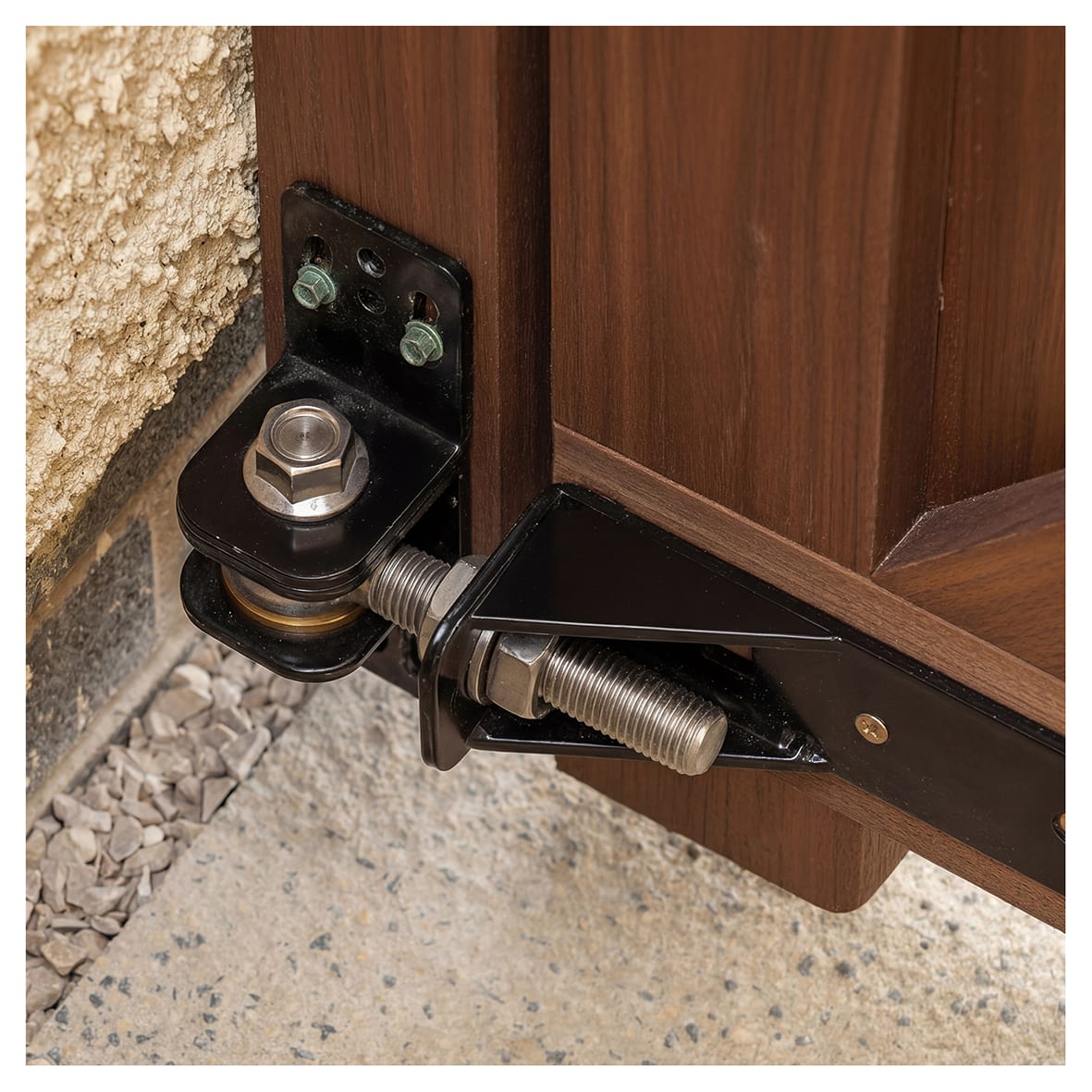 Advanced Heavy Duty Adjustable Hook & Band Gate Hinge - 700 x 57mm - Black Powder Coated - Pair - view 2