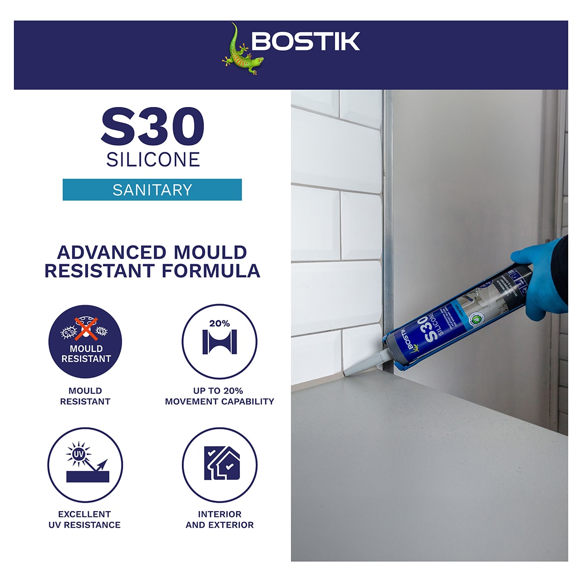 S30 Acetoxy Sanitary Sealant - 310ml - Grey - view 3