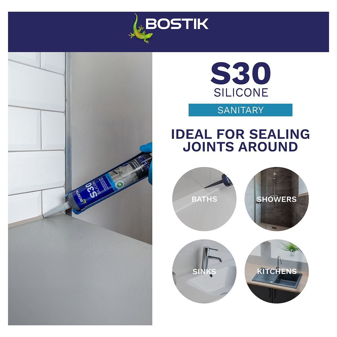 S30 Acetoxy Sanitary Sealant - 310ml - Grey - view 6