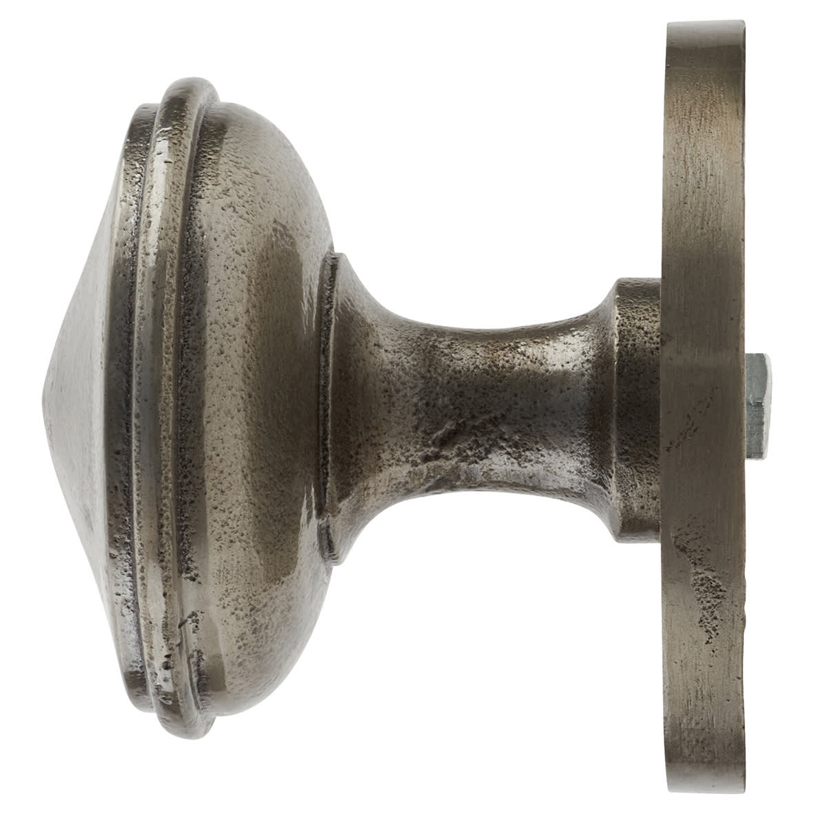 Polished Iron Round Centre Door Knob - 80mm Rose Diameter - view 2