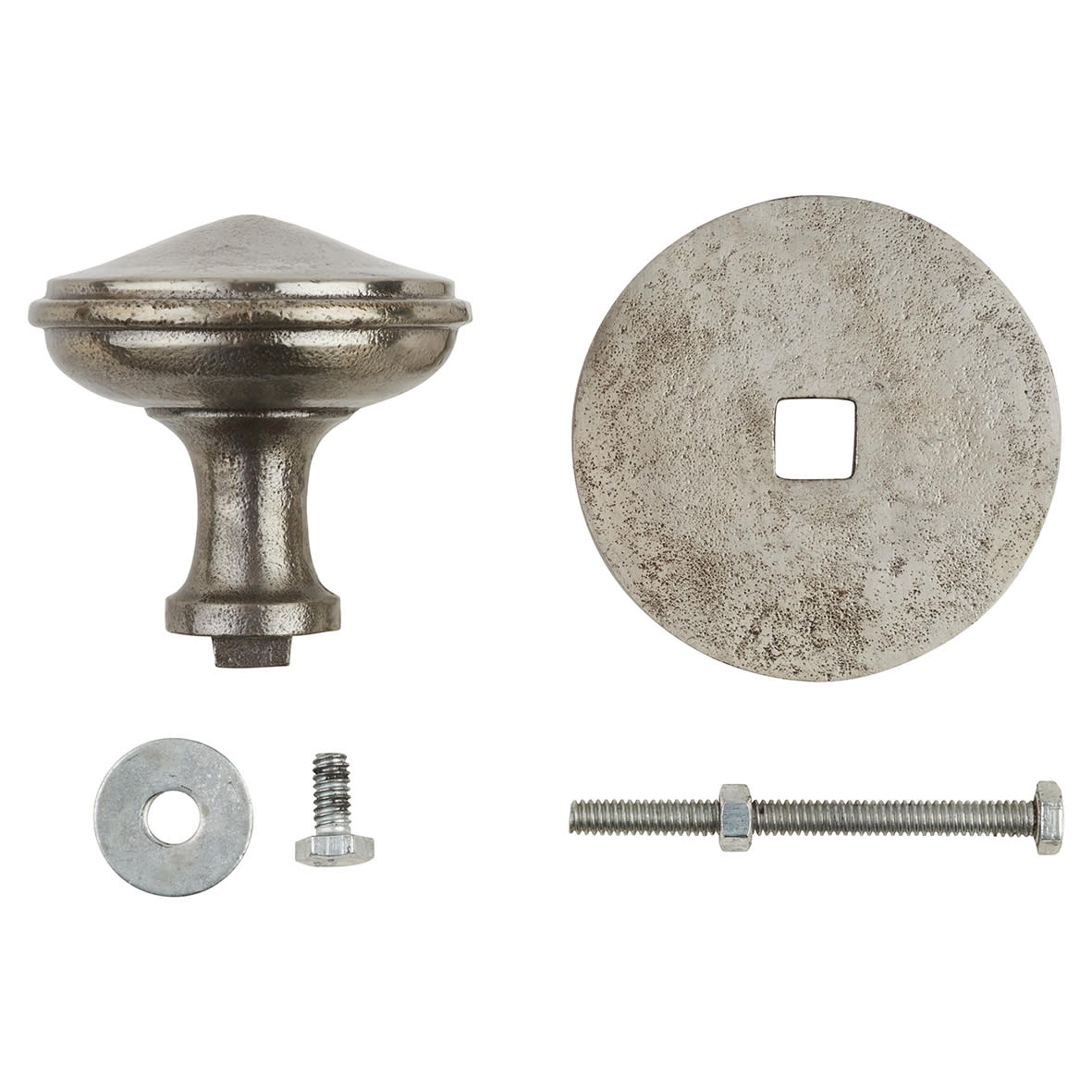 Polished Iron Round Centre Door Knob - 80mm Rose Diameter - view 3
