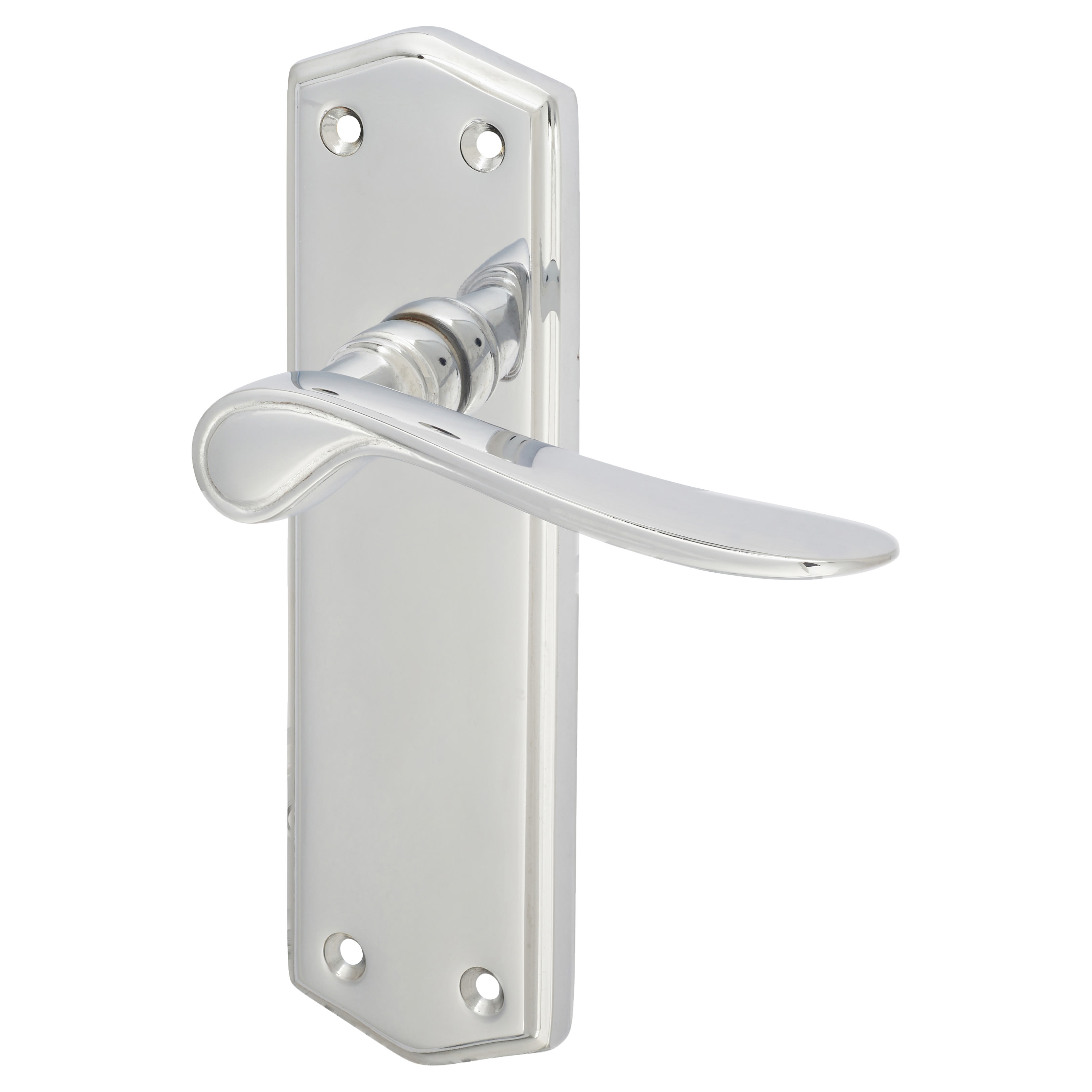 Polished Chrome Latch Door Handles - Rome Range - 170 x 50mm - view 2