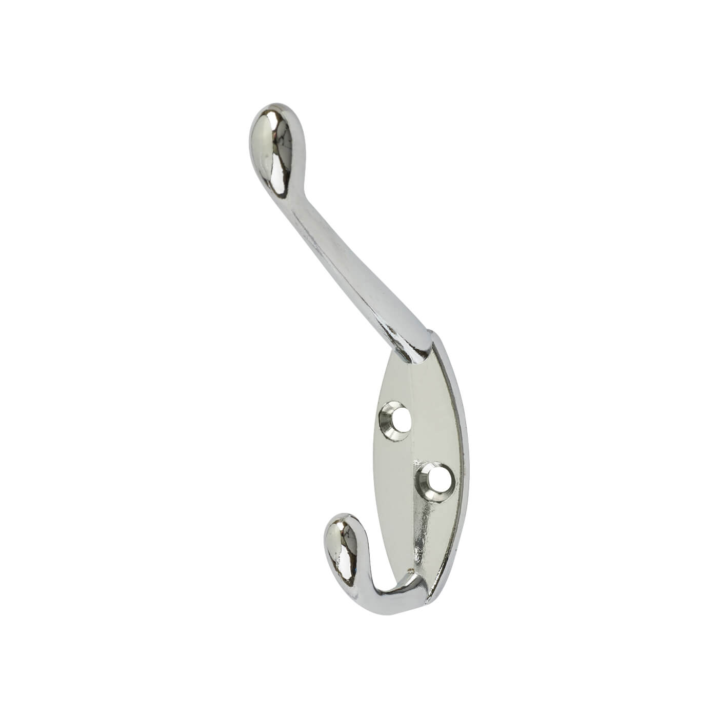 Diecast Single Hat & Coat Hook - 90 x 58mm - Polished Chrome - Pack of 10 - view 2