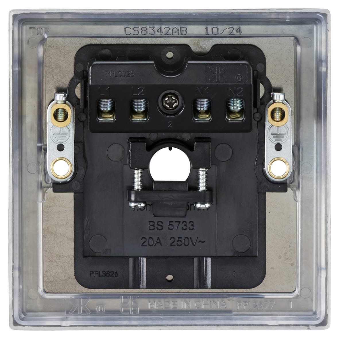 20A Square Edge Flex Outlet Plate - Antique Brass - view 3