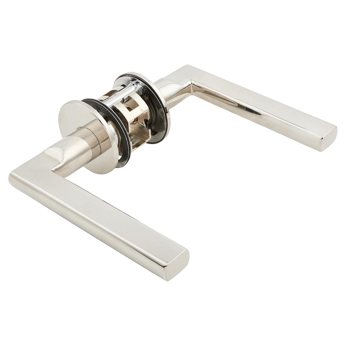 Polished Stainless Steel Door Handles on Round Slim Rose - Schema Rita Range - view 4