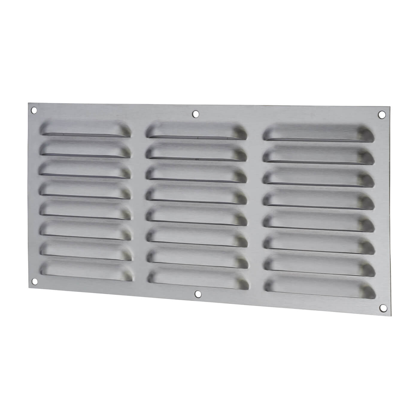 Hooded Louvre Vent - 305 x 152mm - 9975mm² Free Air Flow - Satin Chrome - view 2