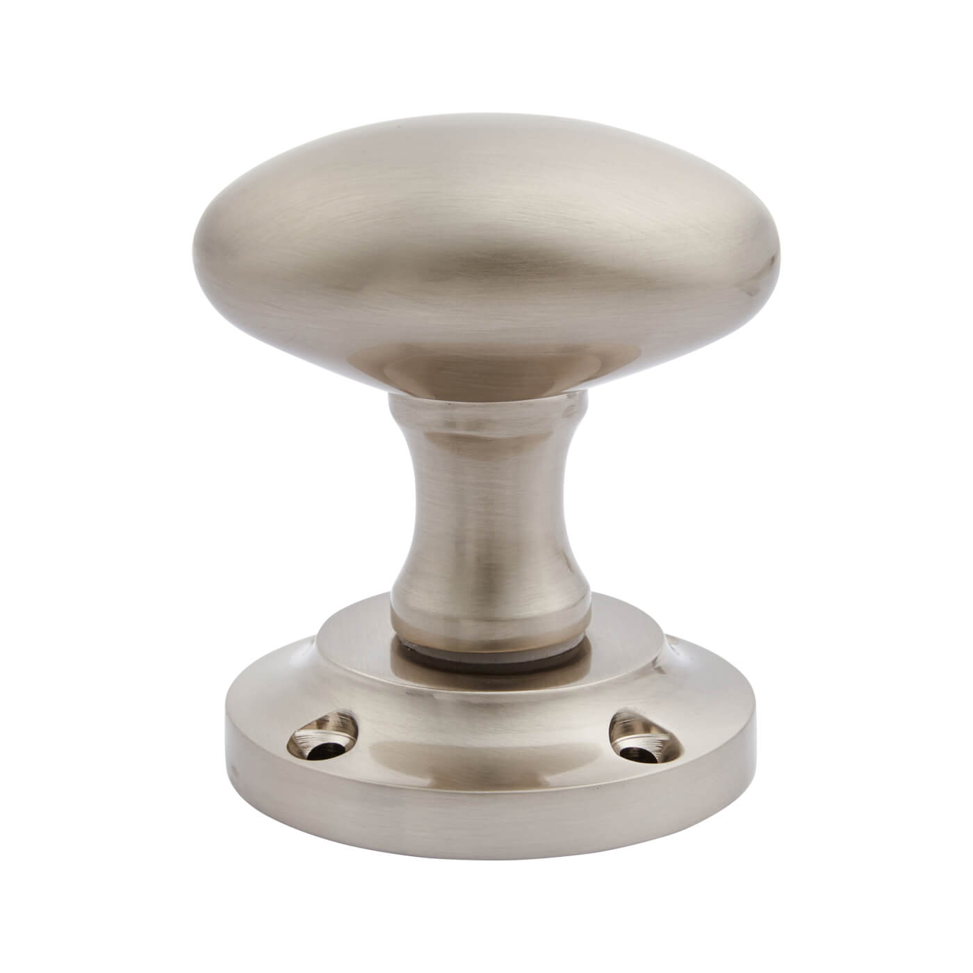 Satin Nickel Oval Mortice Door Knob - 57mm Rose Diameter - view 3