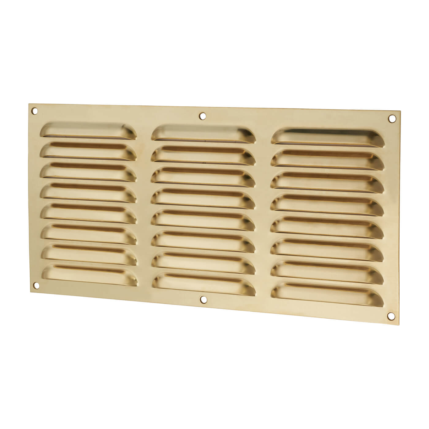 Hooded Louvre Vent - 305 x 152mm - 9975mm² Free Air Flow - Polished Brass - view 2