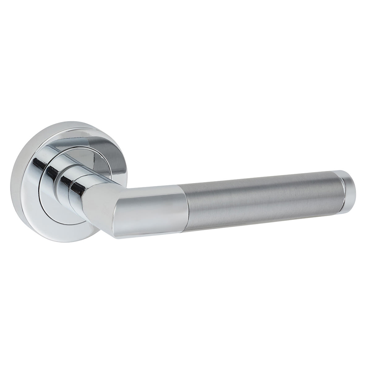 Polished/Satin Chrome Door Handles on Round Rose - Serena Range - view 5