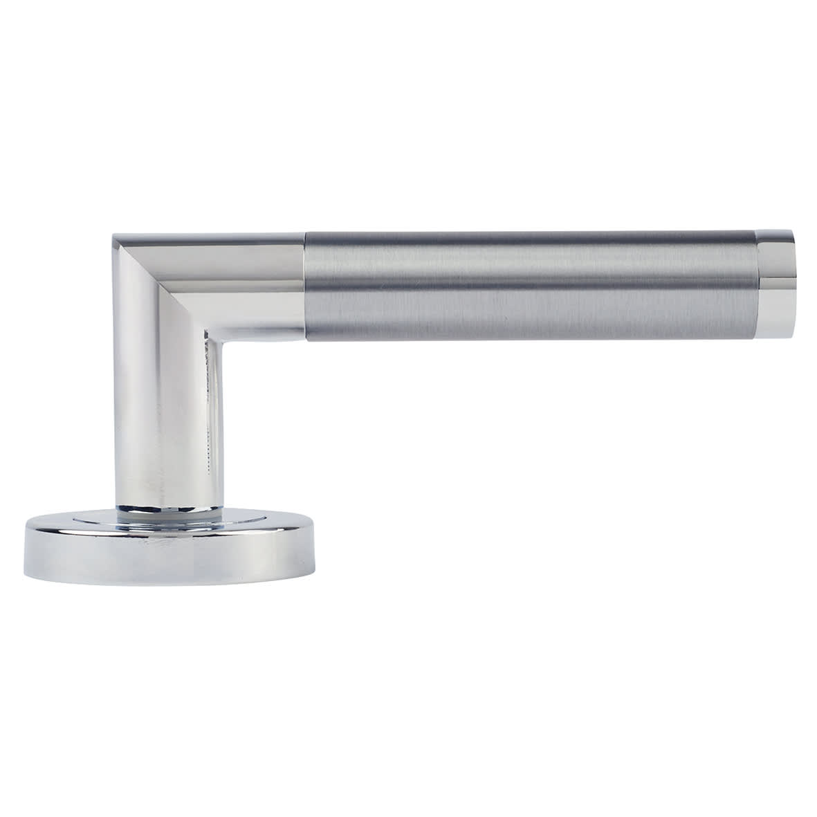 Polished/Satin Chrome Door Handles on Round Rose - Serena Range - view 7
