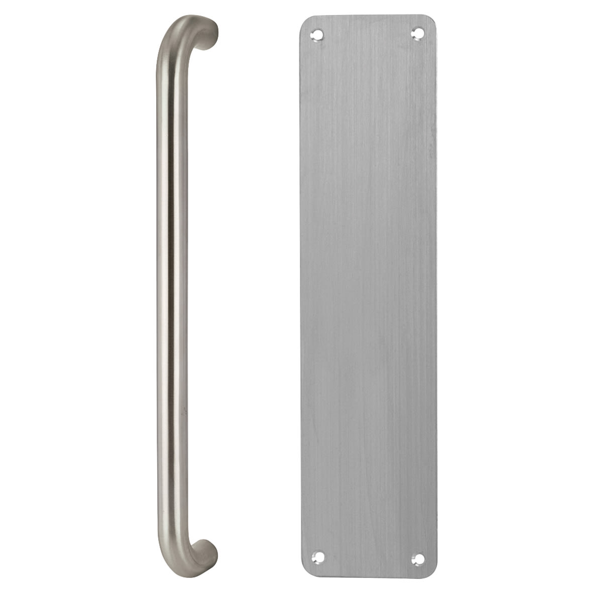 Light Duty Pull Door Handle Fire Door Kit & Dorgard Holder - Power Size 3 - Push/Pull - Silver - view 4
