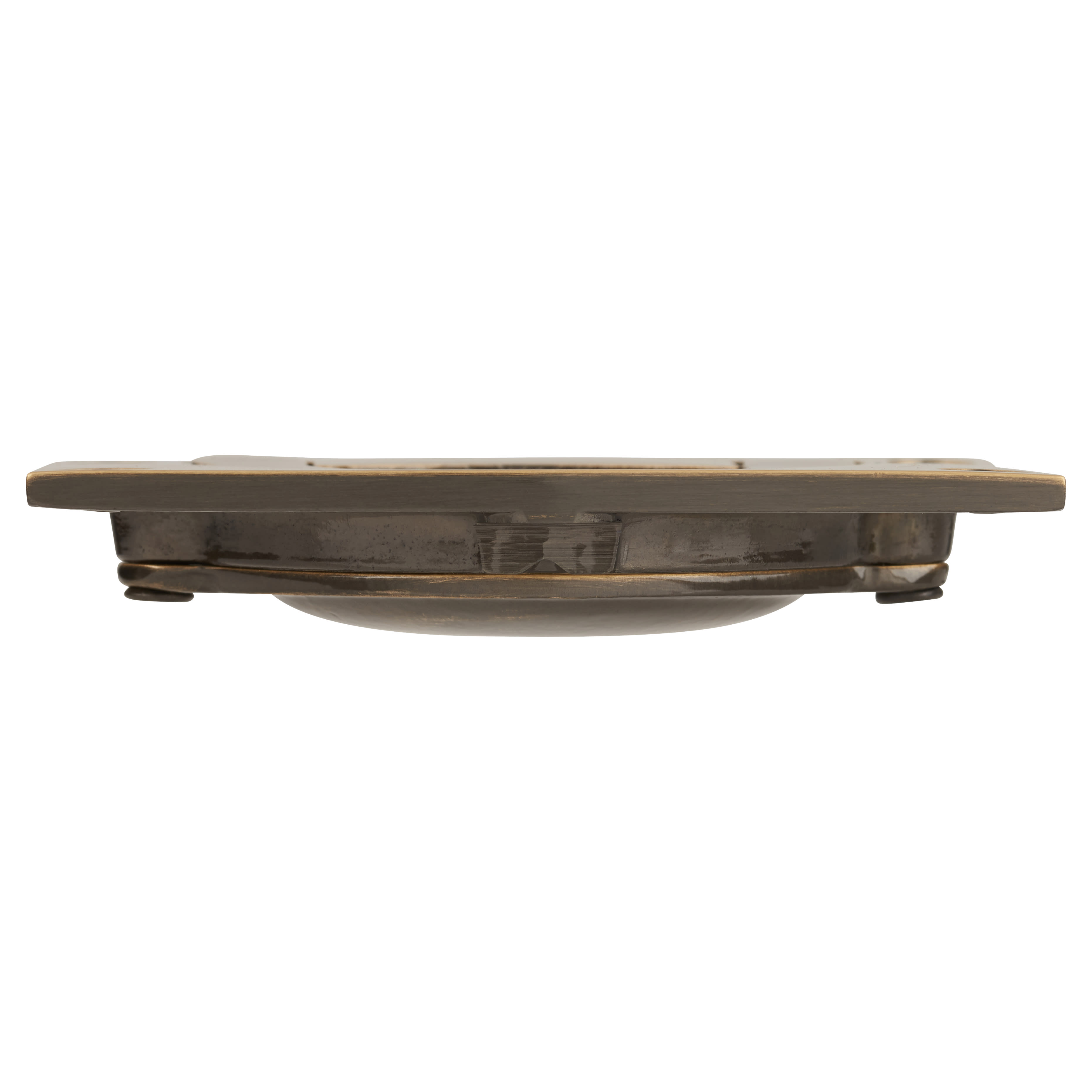 Flush Chest Drawer Cabinet Pull Handle - 75 x 45mm - Antique Brass - view 5