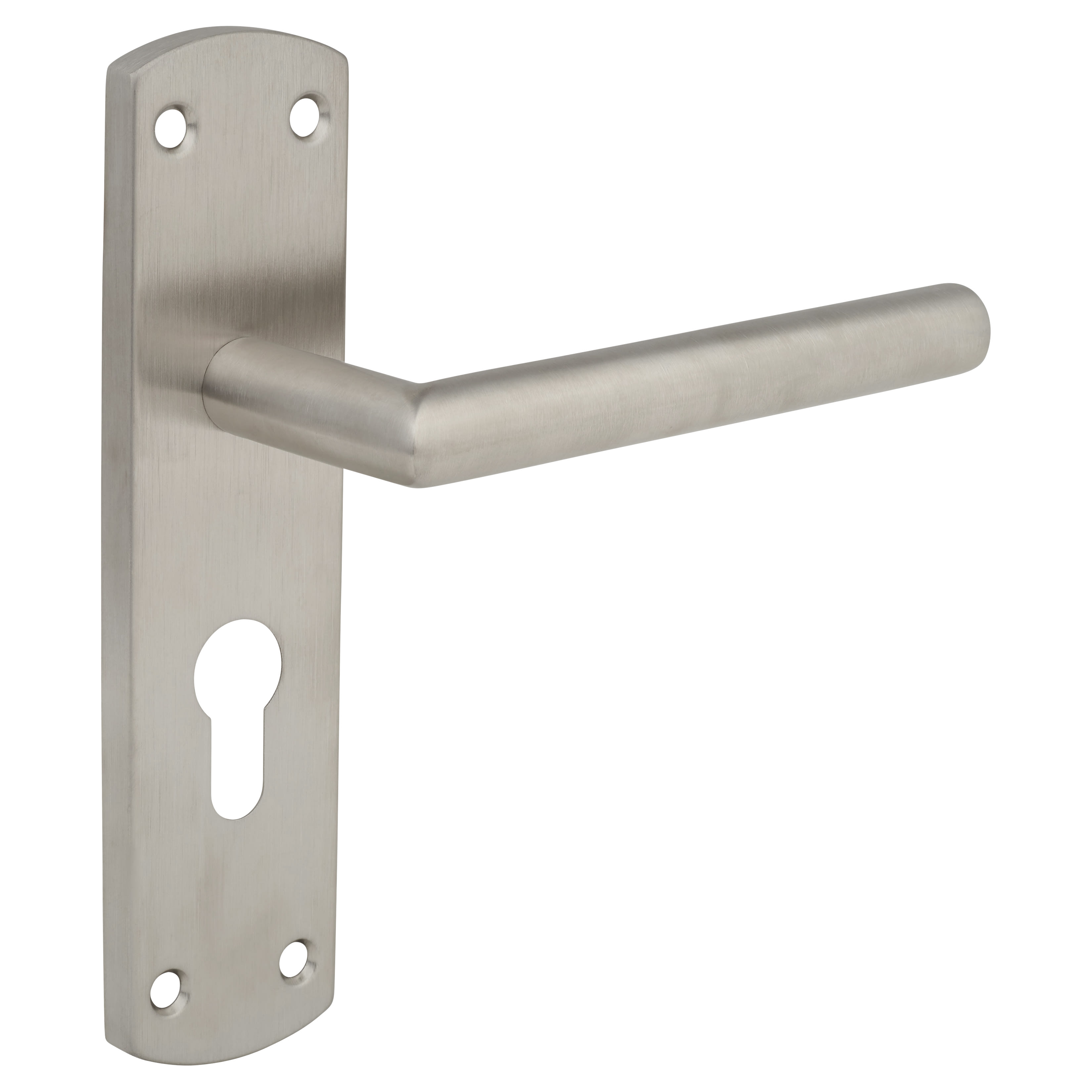 Satin Stainless Steel Mitred Euro Lock Door Handles - 172 x 44mm - view 3