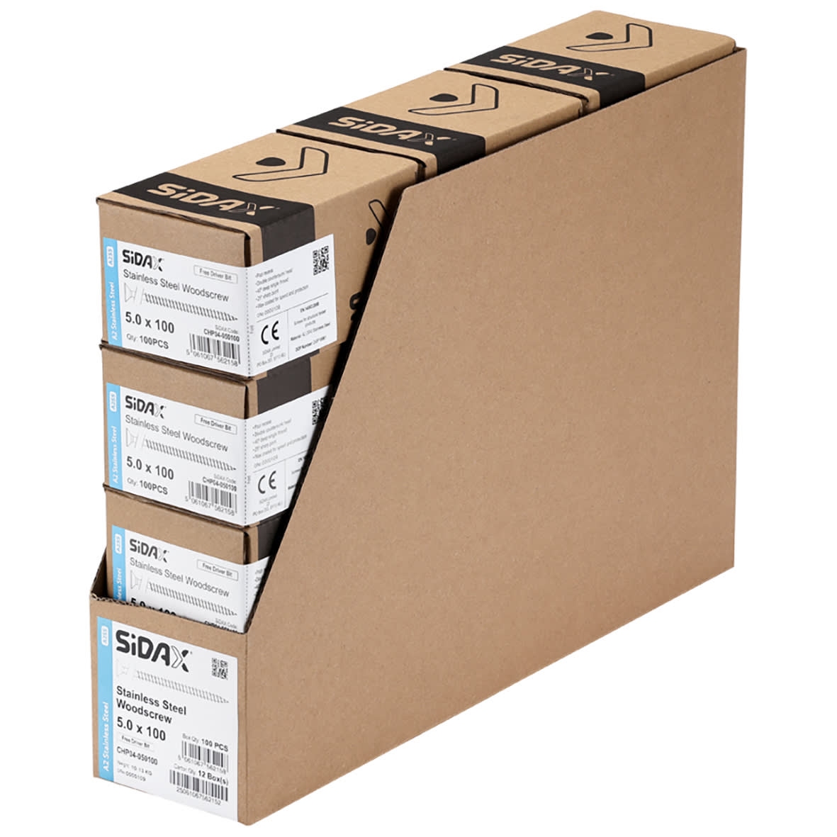 Pozi Countersunk Wood Screws - 5.0 x 100mm - A2 Stainless Steel - Pack of 100 - view 3