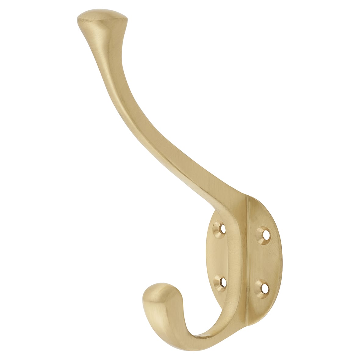 Victorian Heavy Duty Single Hat & Coat Hook - 143 x 65mm - Satin Brass - view 2