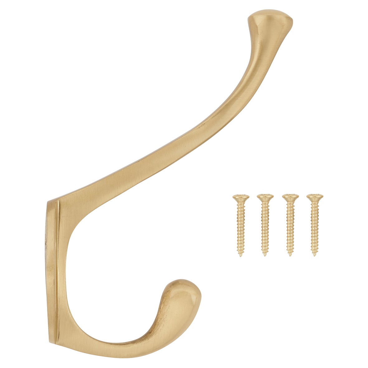 Victorian Heavy Duty Single Hat & Coat Hook - 143 x 65mm - Satin Brass - view 4