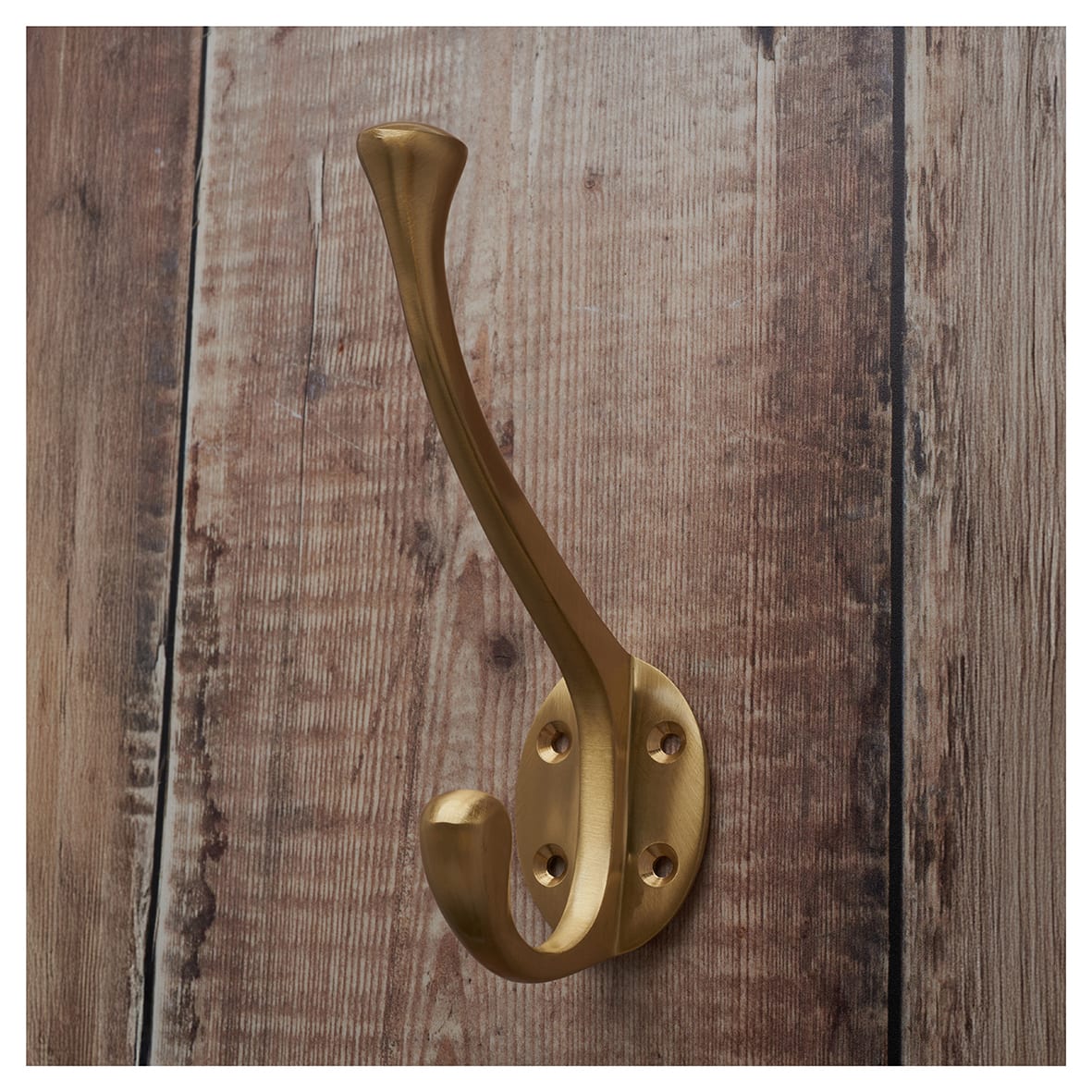 Victorian Heavy Duty Single Hat & Coat Hook - 143 x 65mm - Satin Brass - view 5