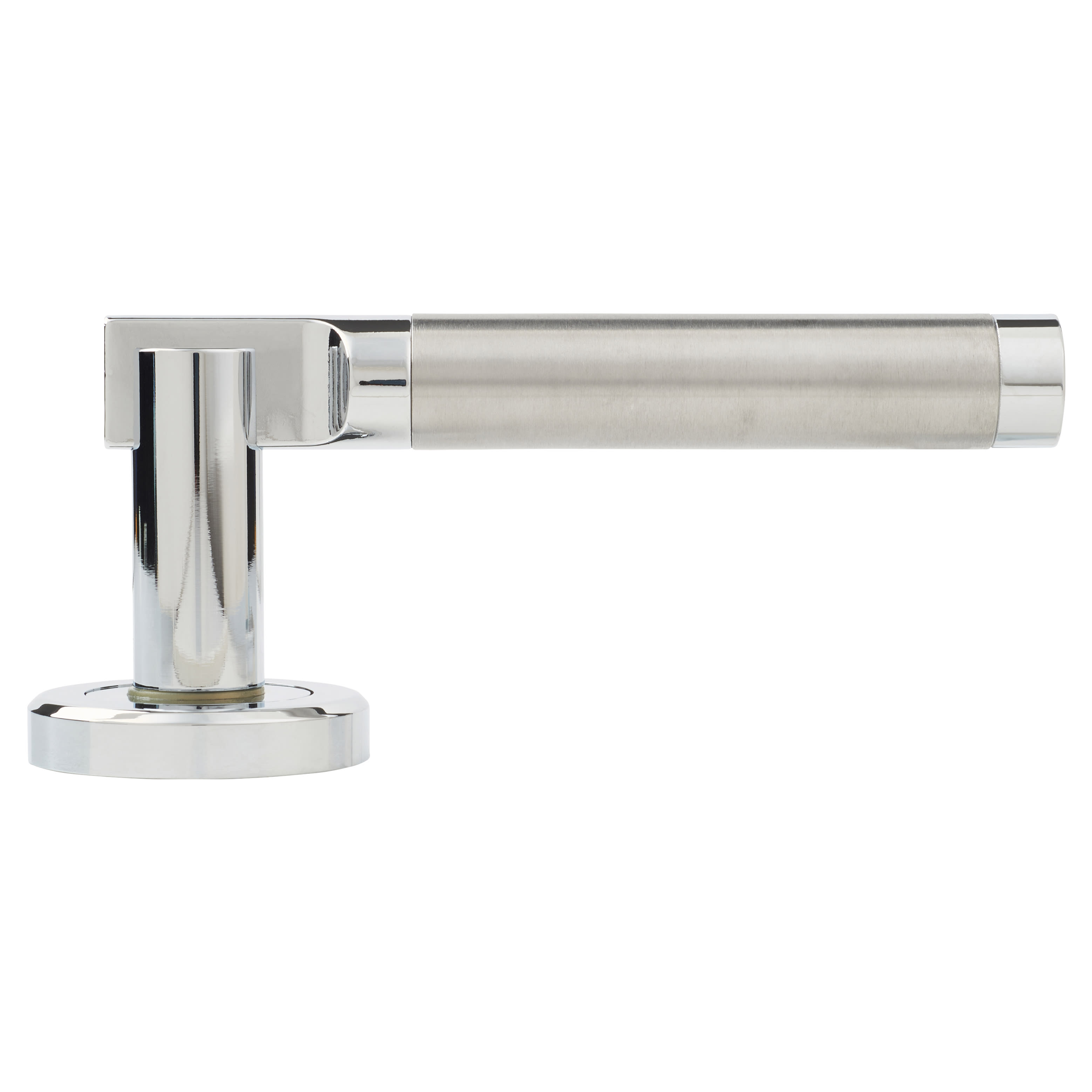 Brass Satin Chrome/Polished Chrome Door Handles on Round Rose - Azul Range - view 3