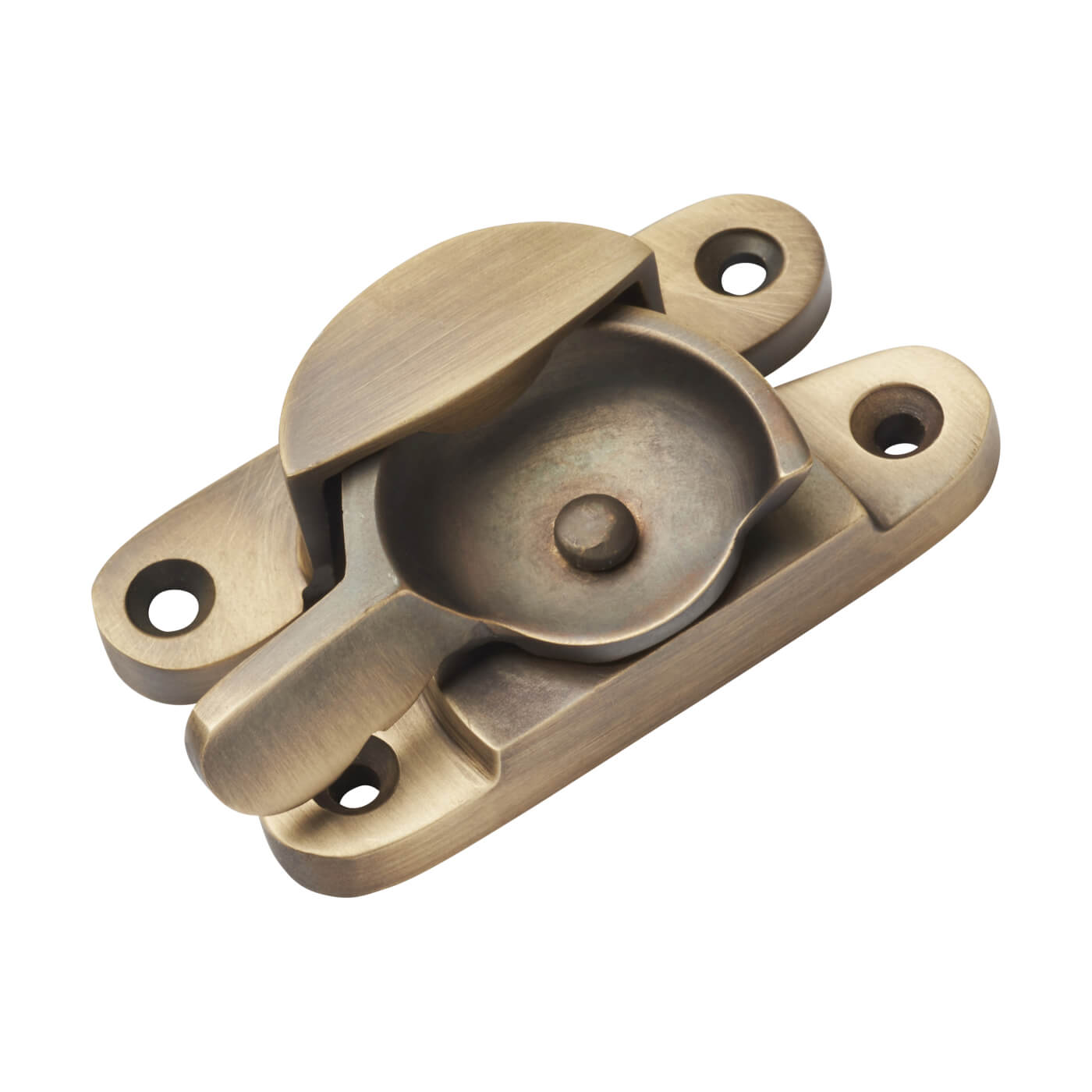 14mm Narrow Keep Fitch Sash Window Fastener - 65 x 14mm - Antique Brass - view 2