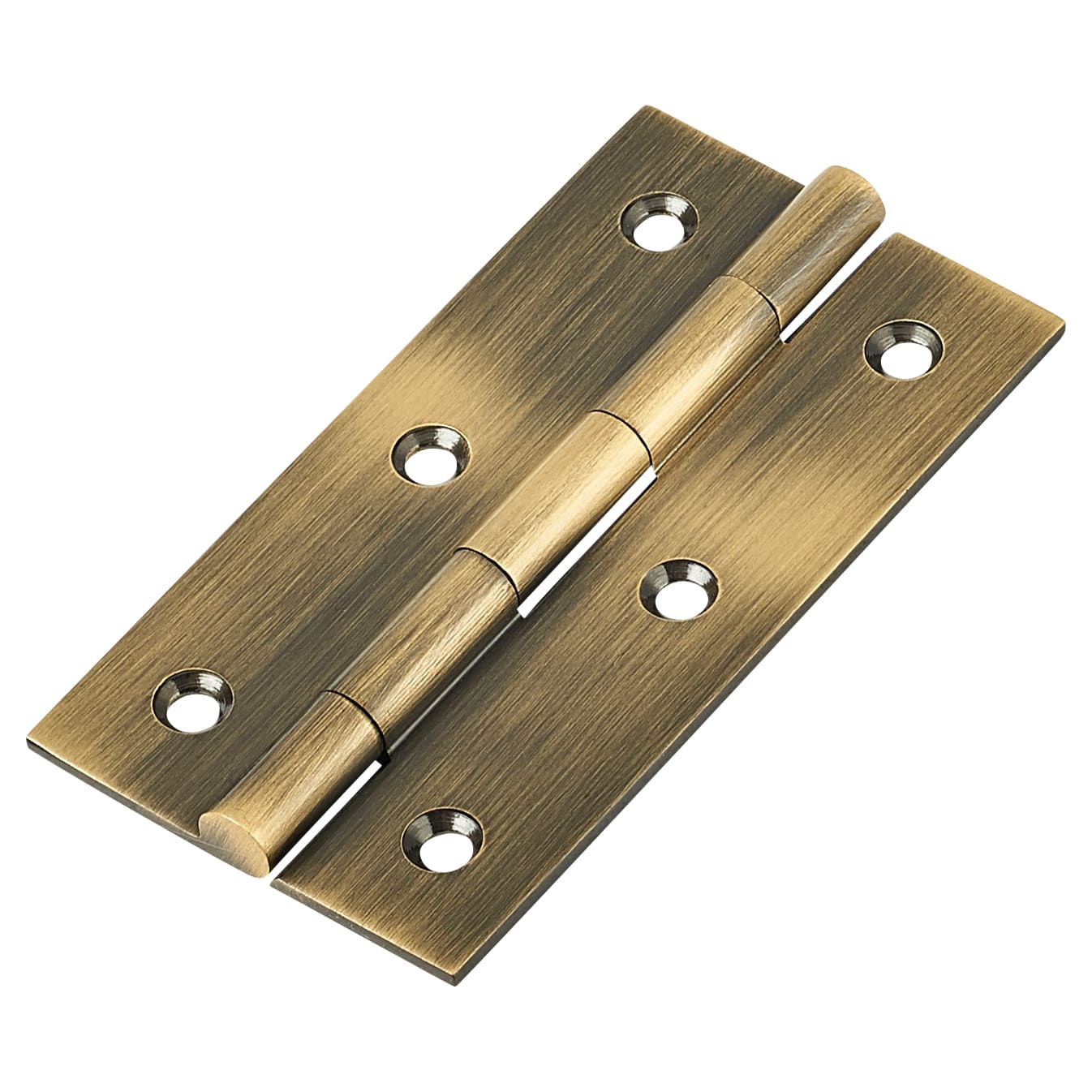 Solid Drawn Butt Cabinet Hinge - 75 x 40 x 2.0mm - Antique Brass - Pair - view 2