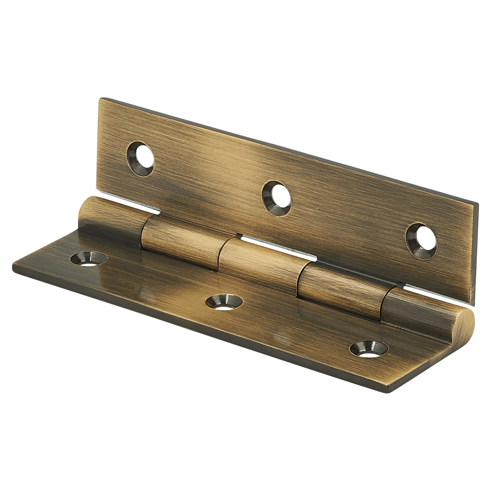 Solid Drawn Butt Cabinet Hinge - 75 x 40 x 2.0mm - Antique Brass - Pair - view 3