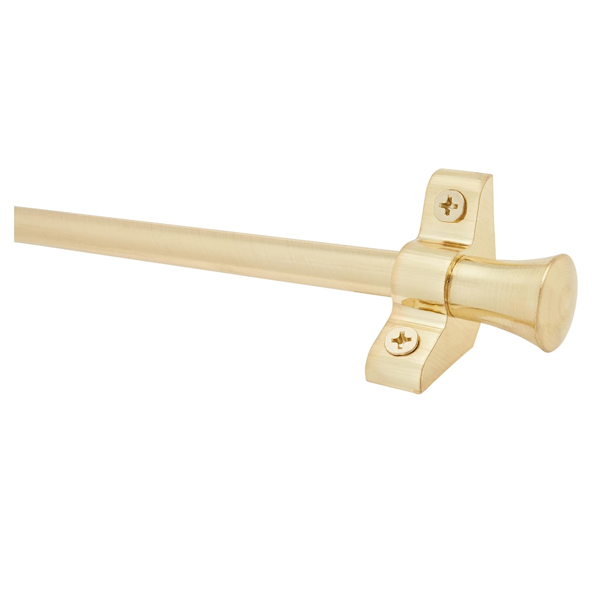 Stair Rod with Fluted Finials - 900mm Length - Satin Brass - view 2