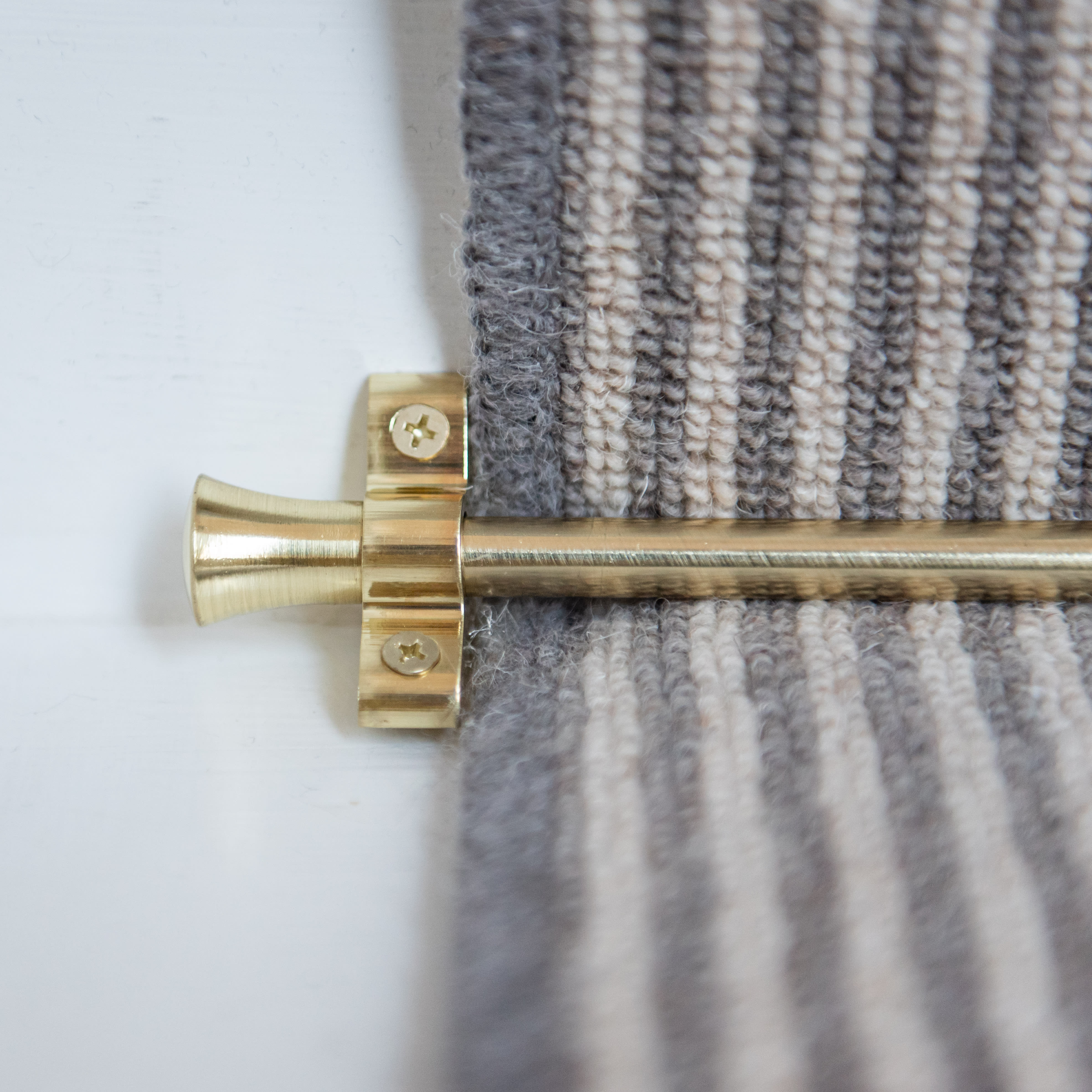Stair Rod with Fluted Finials - 900mm Length - Satin Brass - view 5