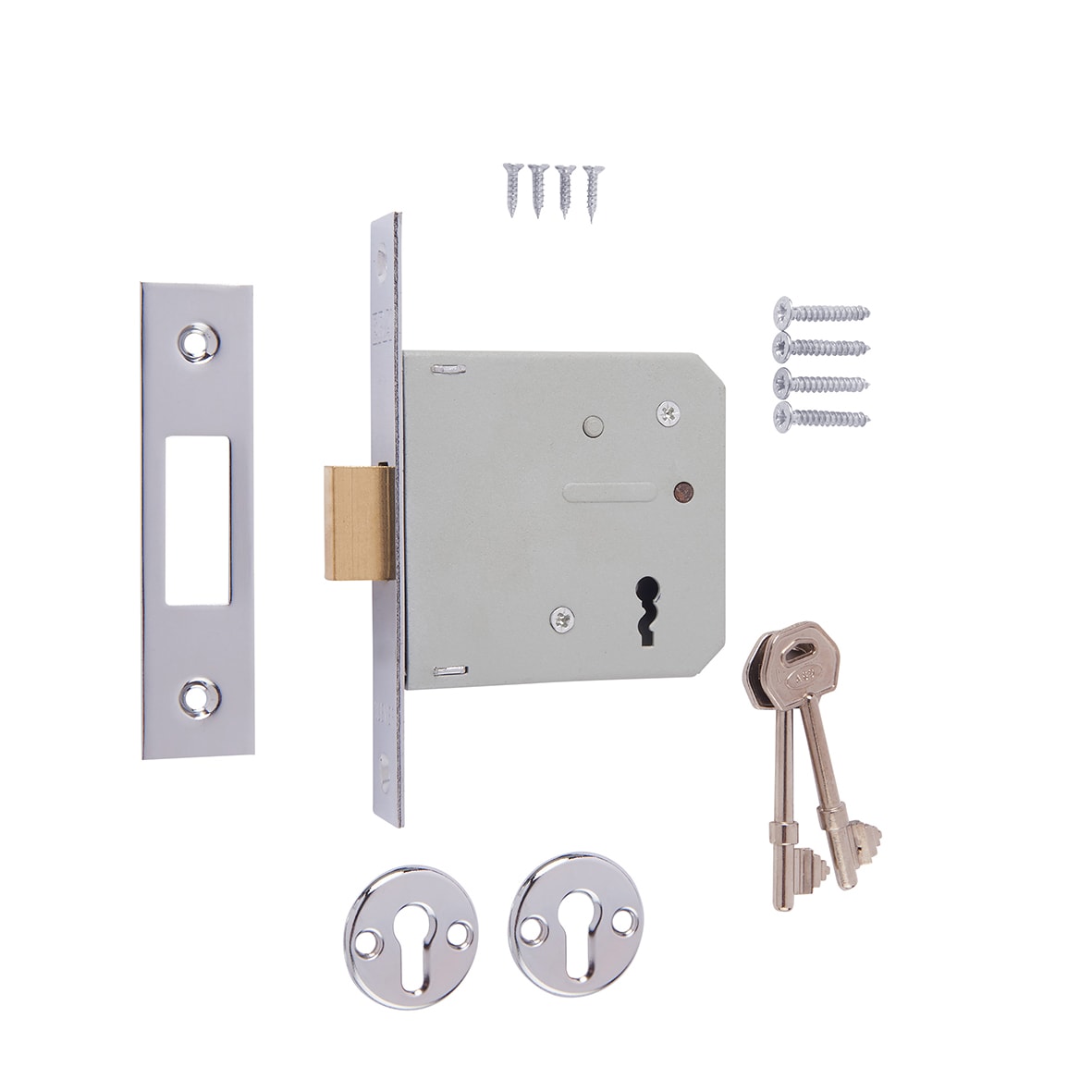 3 Lever Deadlock - 76mm Case - 56mm Backset - Polished Chrome - view 4