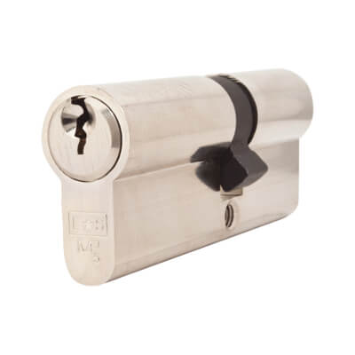5 Pin 80mm Euro Double Cylinder - 35 + 45mm - Polished Nickel - Keyed to Differ - view 2