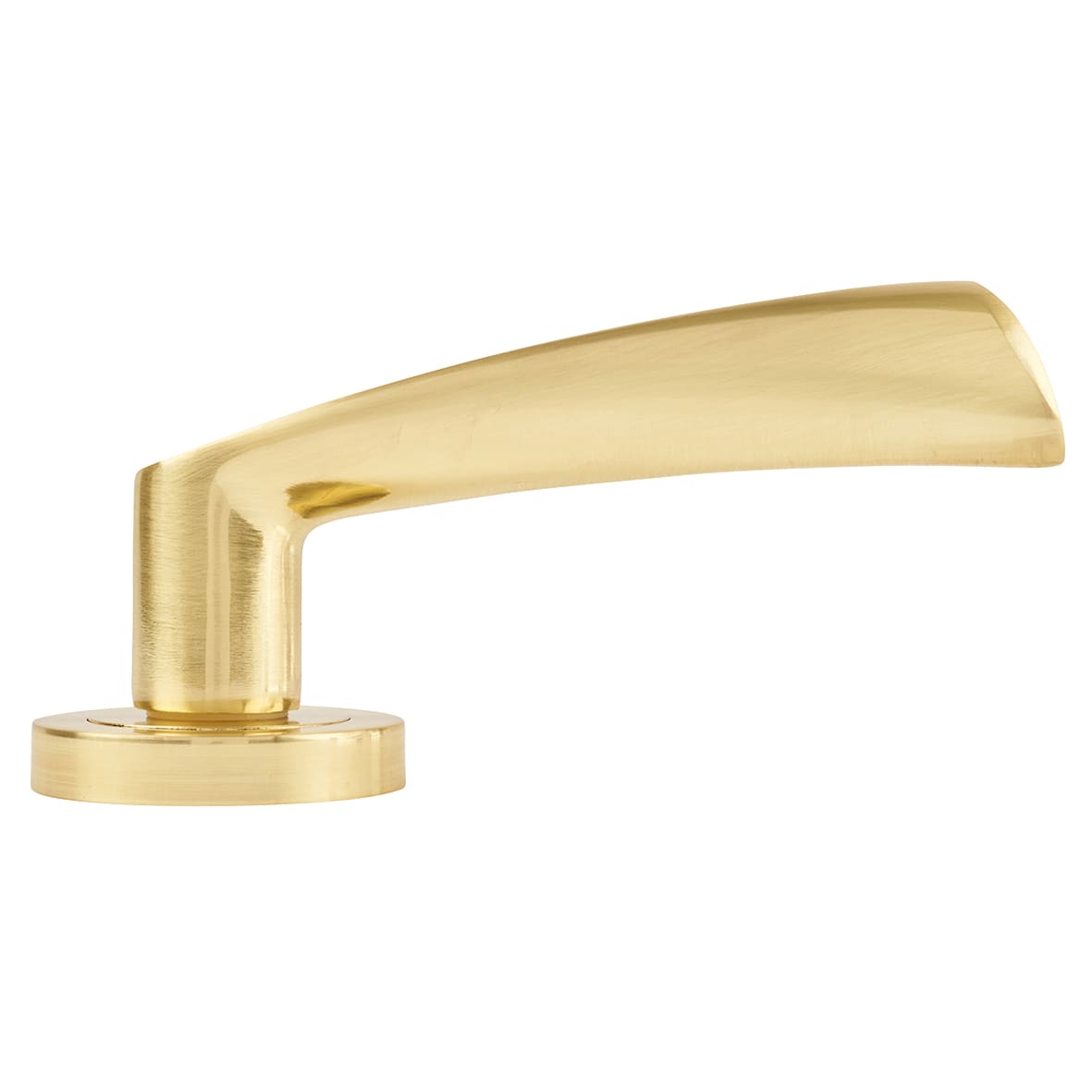 Satin Brass Door Handles on Round Rose - Knightsbridge Range - view 6
