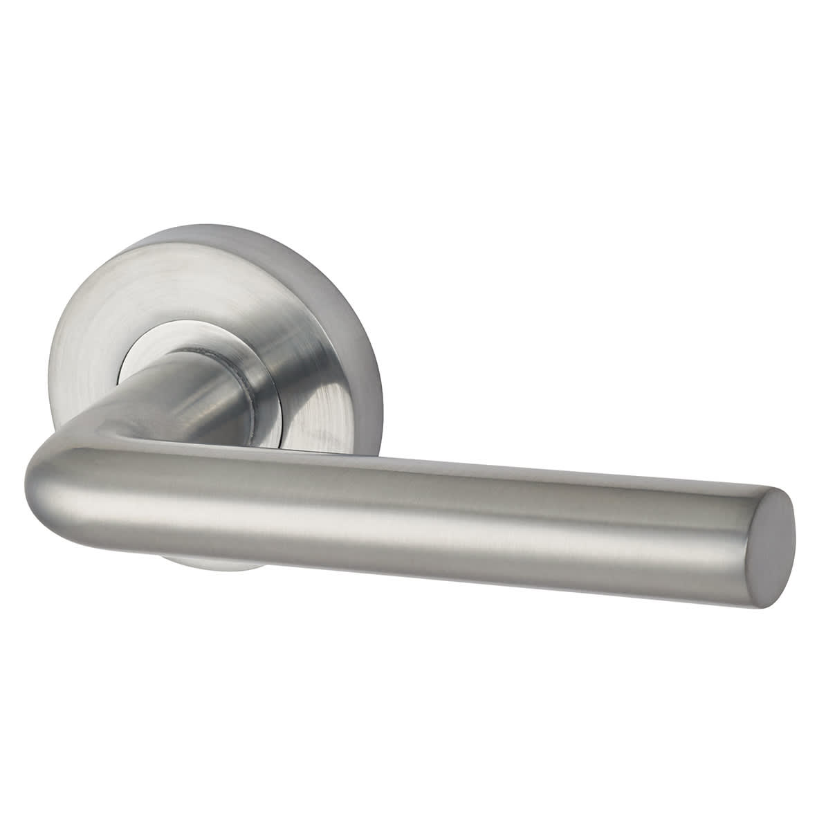 Satin Chrome Latch Door Handles on Rose Pack - Passage - Riva Range - view 2