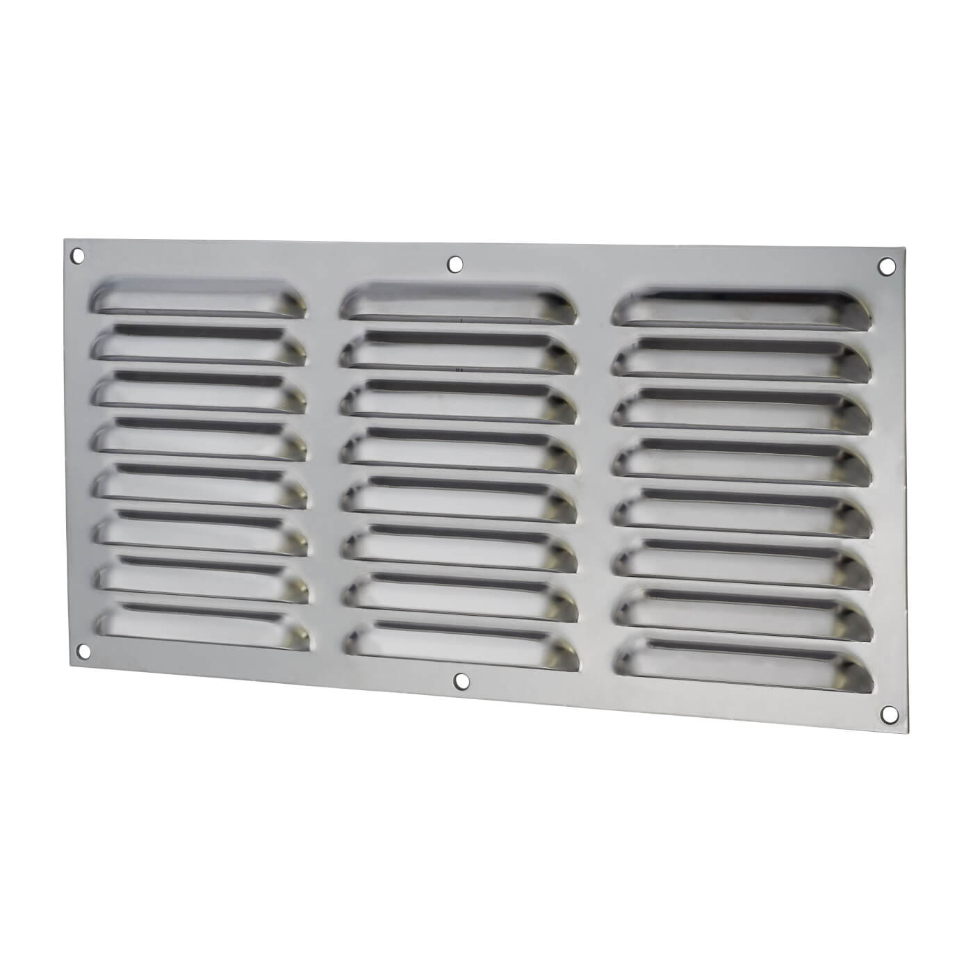 Hooded Louvre Vent - 305 x 152mm - 9975mm² Free Air Flow - Polished Stainless Steel - view 2