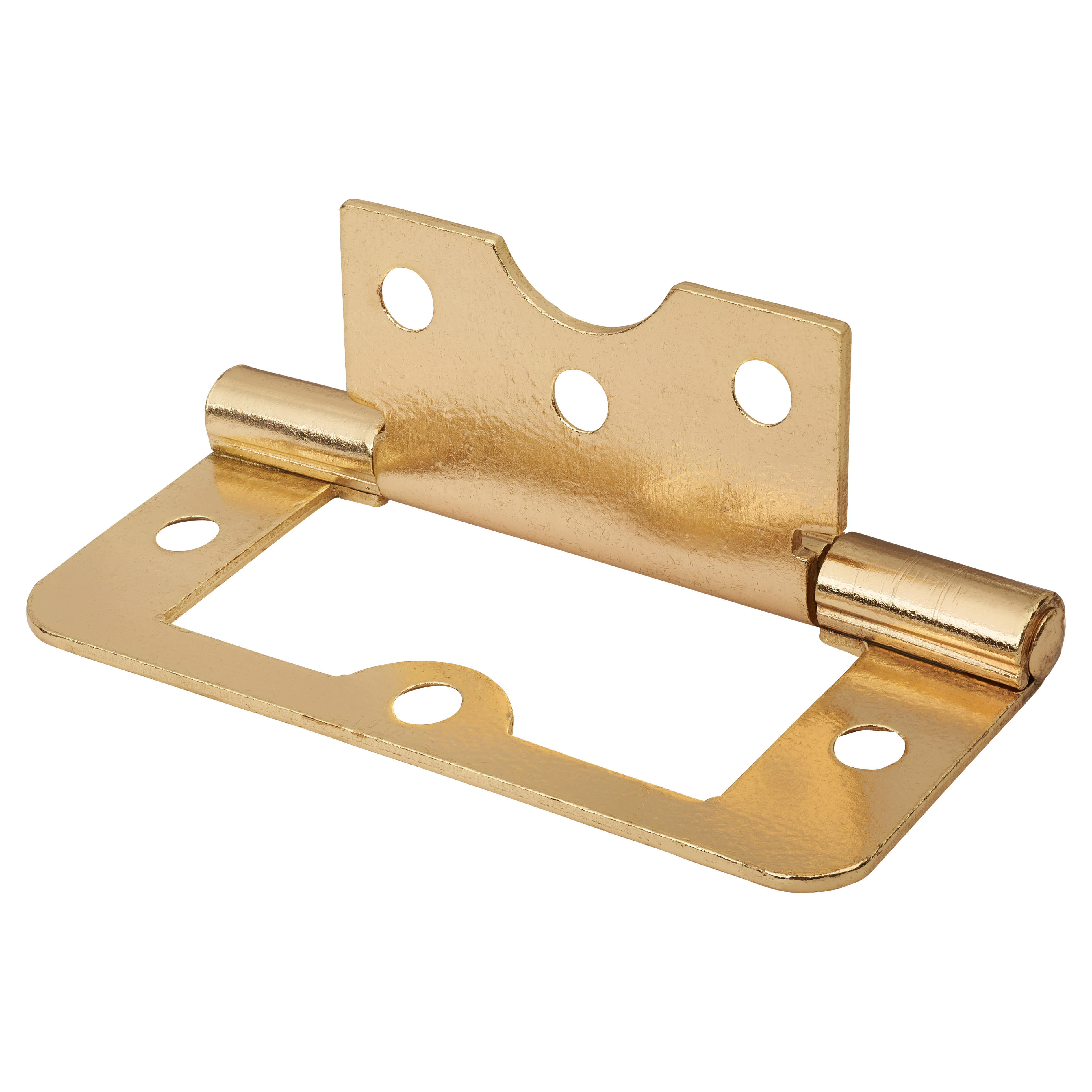 Flush Cabinet Hinge - 75 x 51 x 1mm - Polished Brass - Pack of 10 Pairs - view 3